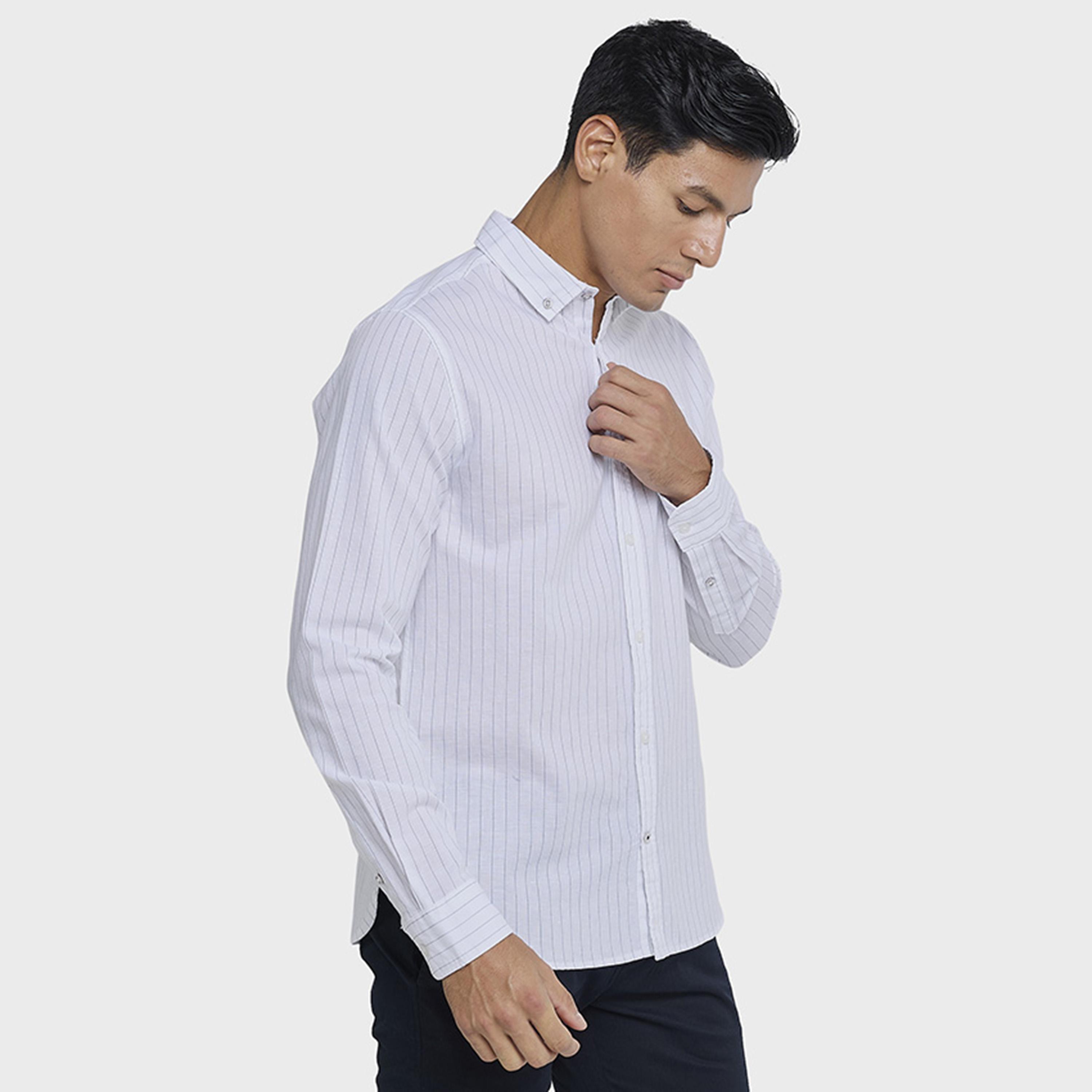 BEN SHERMAN Regular Fit Striped Button-Down Collar Long Sleeves Men's Shirt-men-clothing-shirts-image-6