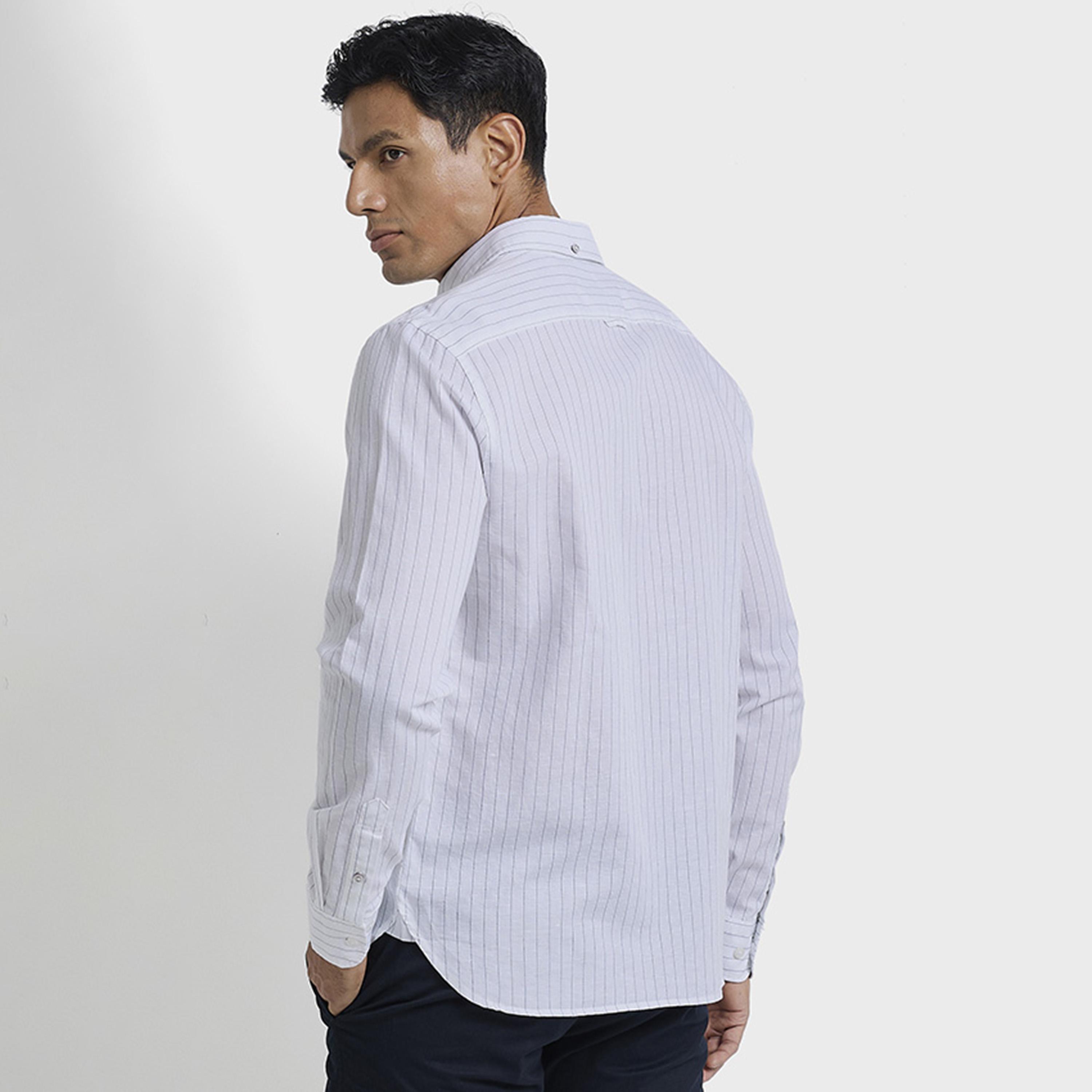 BEN SHERMAN Regular Fit Striped Button-Down Collar Long Sleeves Men's Shirt-men-clothing-shirts-image-8