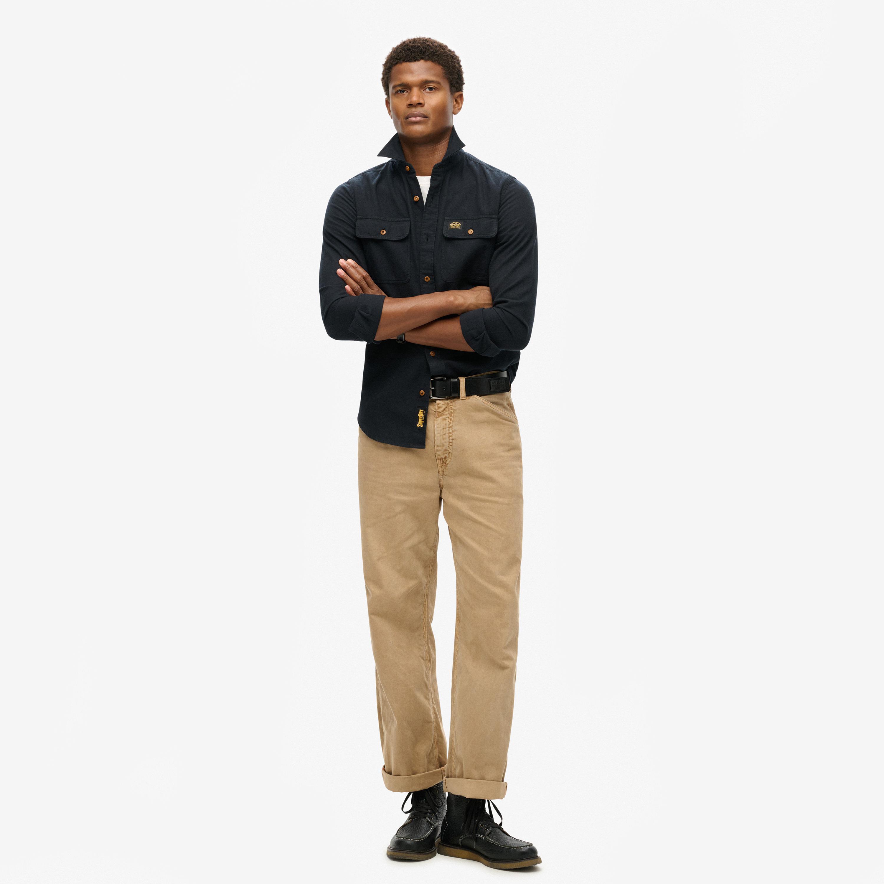 Superdry Plain Collared Long Sleeves Men's Shirt-men-clothing-shirts-image-2