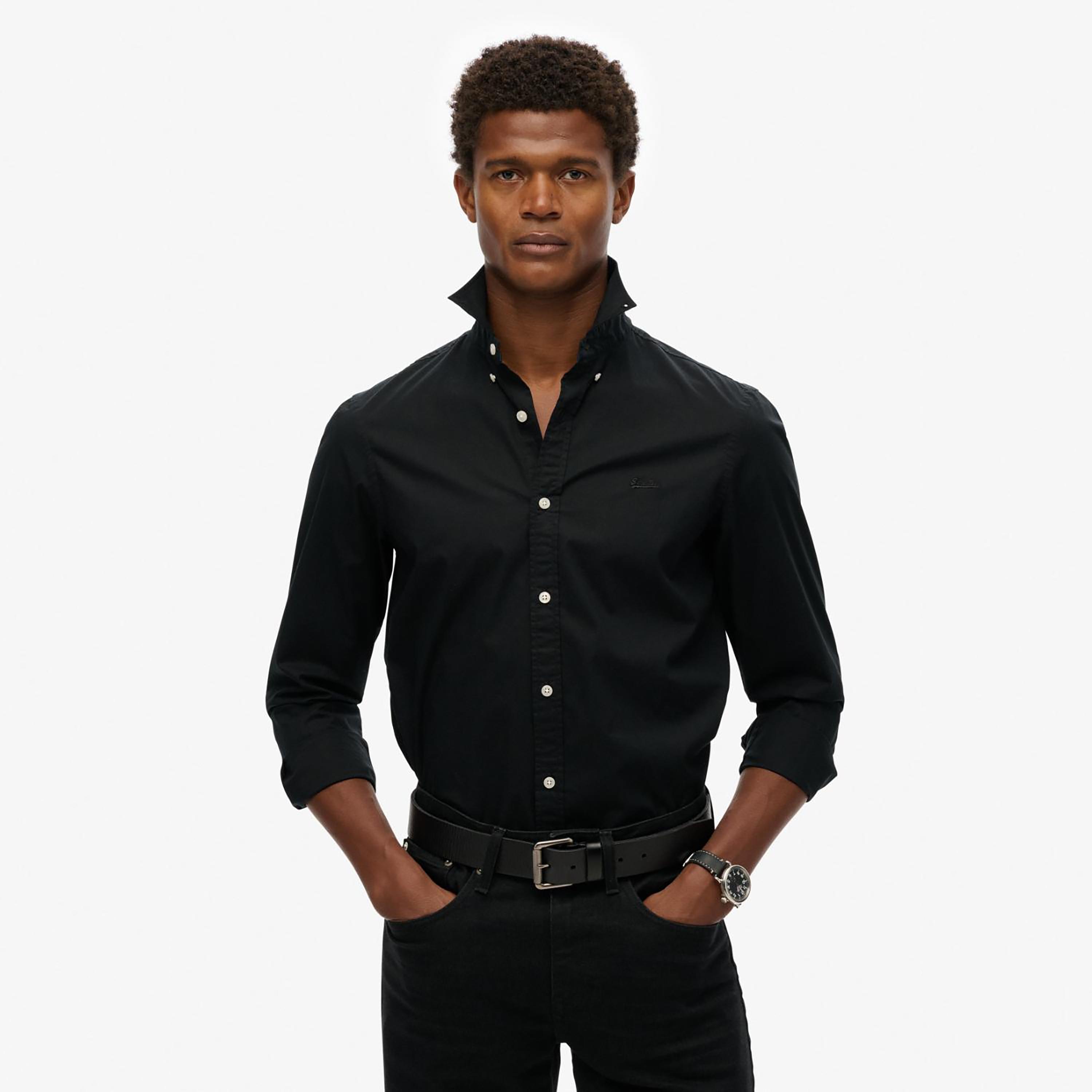 Superdry Plain Collared Long Sleeves Men's Shirt-men-clothing-shirts-image-1