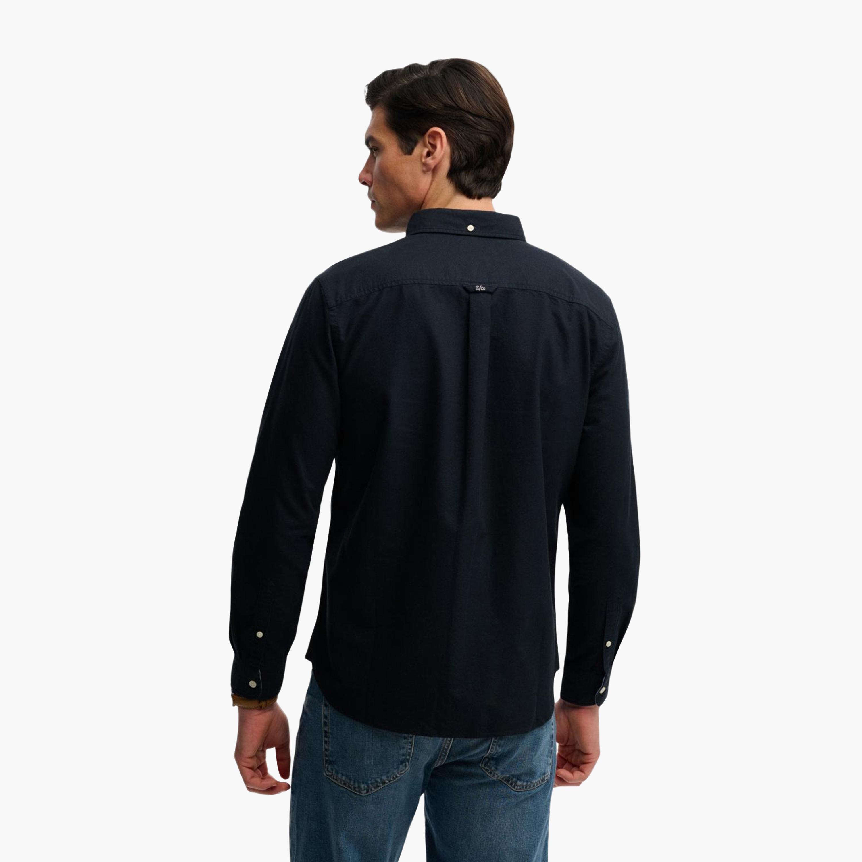 قميص رجالي سادة بأكمام طويلة وياقة بأزرار من سوبردراي-men-clothing-shirts-image-4