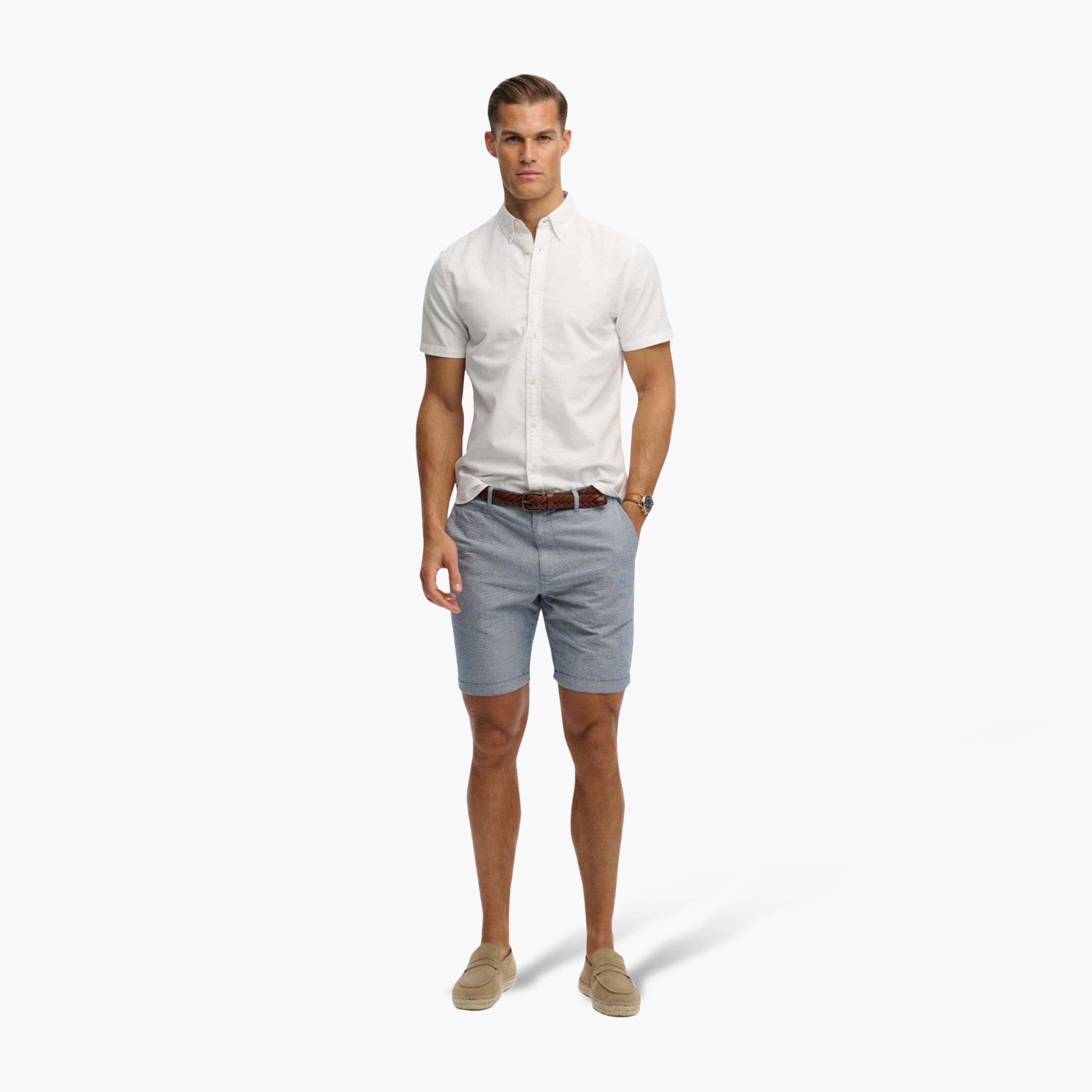 قميص رجالي سادة بأكمام قصيرة وياقة بأزرار من سوبر دراي-men-clothing-shirts-image-2