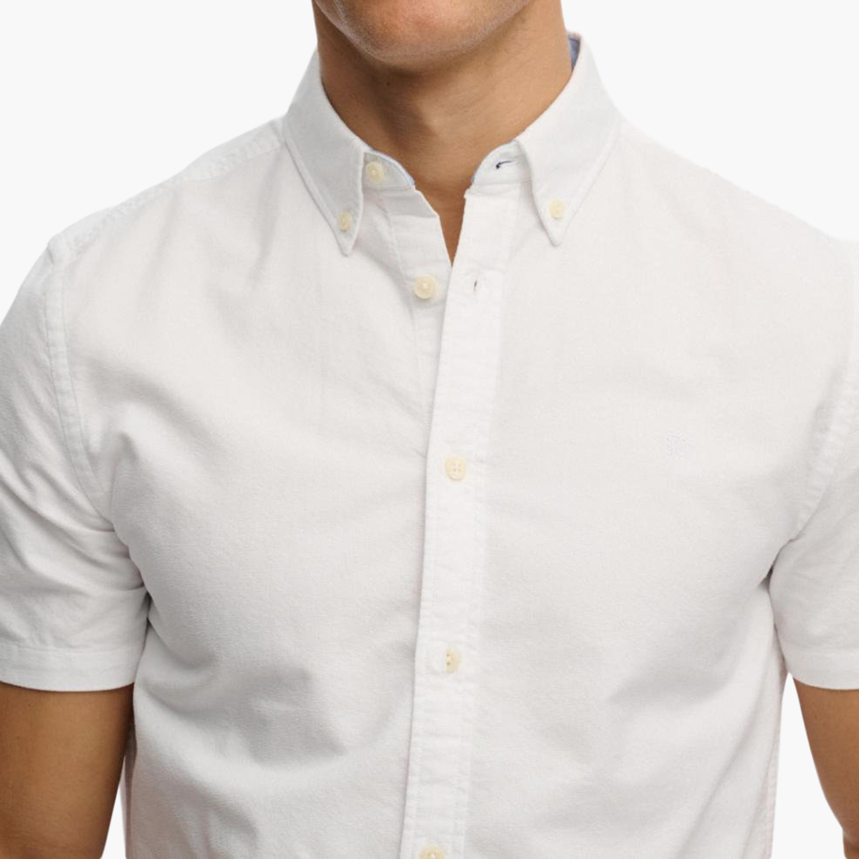 قميص رجالي سادة بأكمام قصيرة وياقة بأزرار من سوبر دراي-men-clothing-shirts-image-3