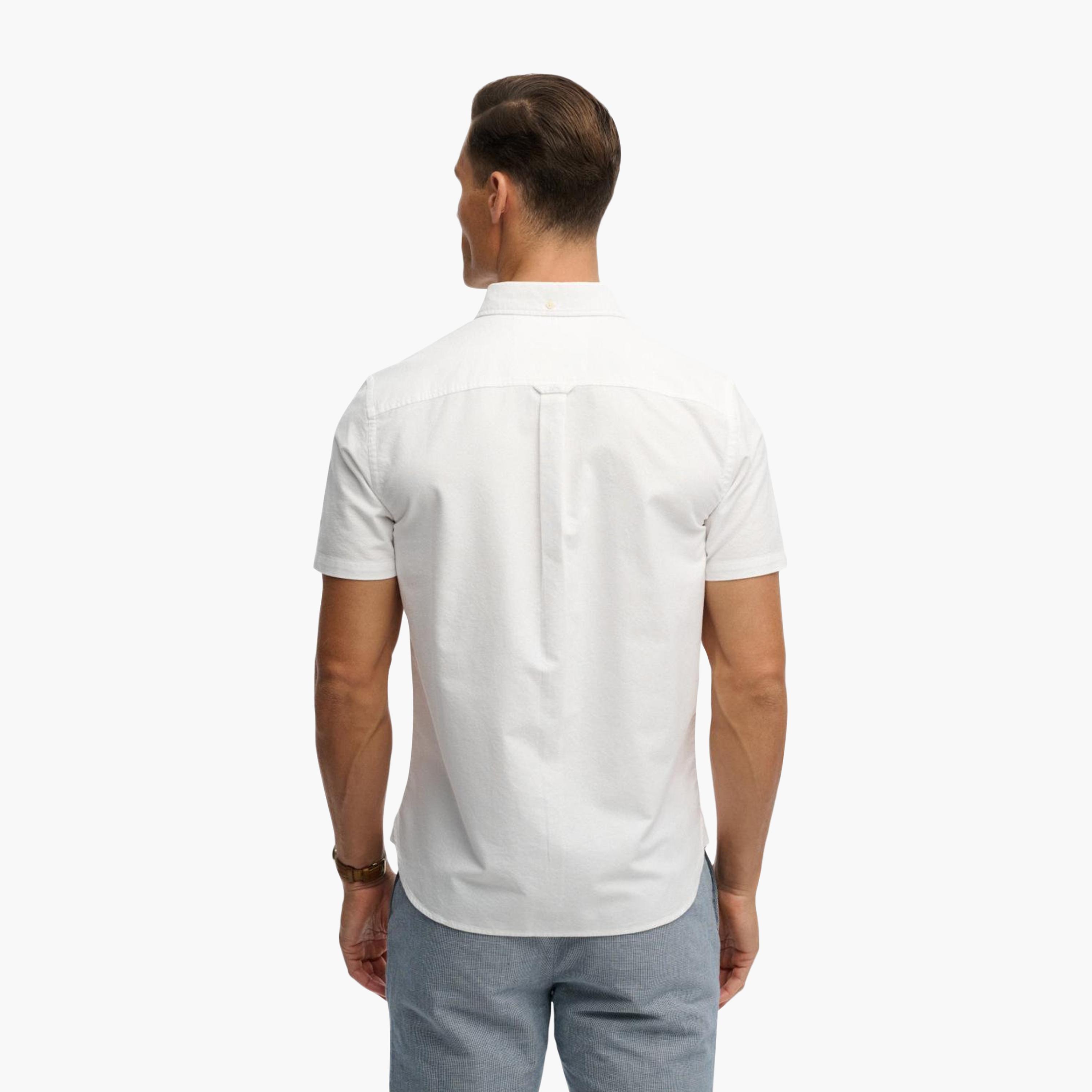 قميص رجالي سادة بأكمام قصيرة وياقة بأزرار من سوبر دراي-men-clothing-shirts-image-4