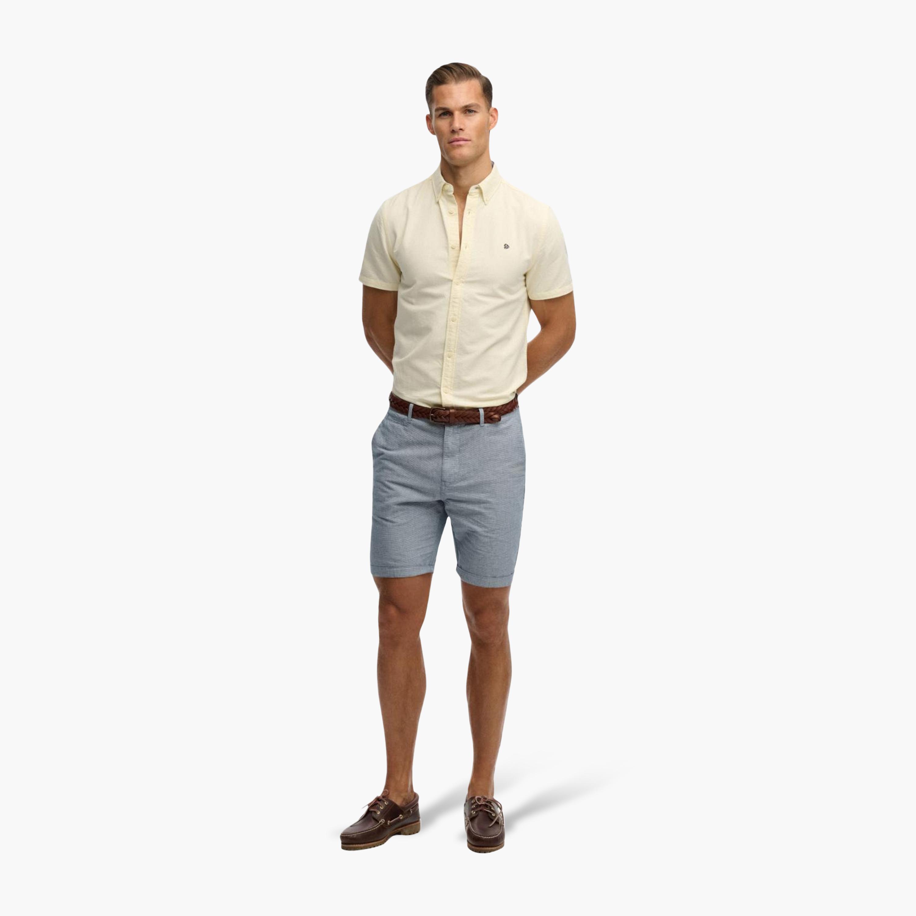 قميص رجالي سادة بأكمام قصيرة وياقة بأزرار من سوبر دراي-men-clothing-shirts-image-2