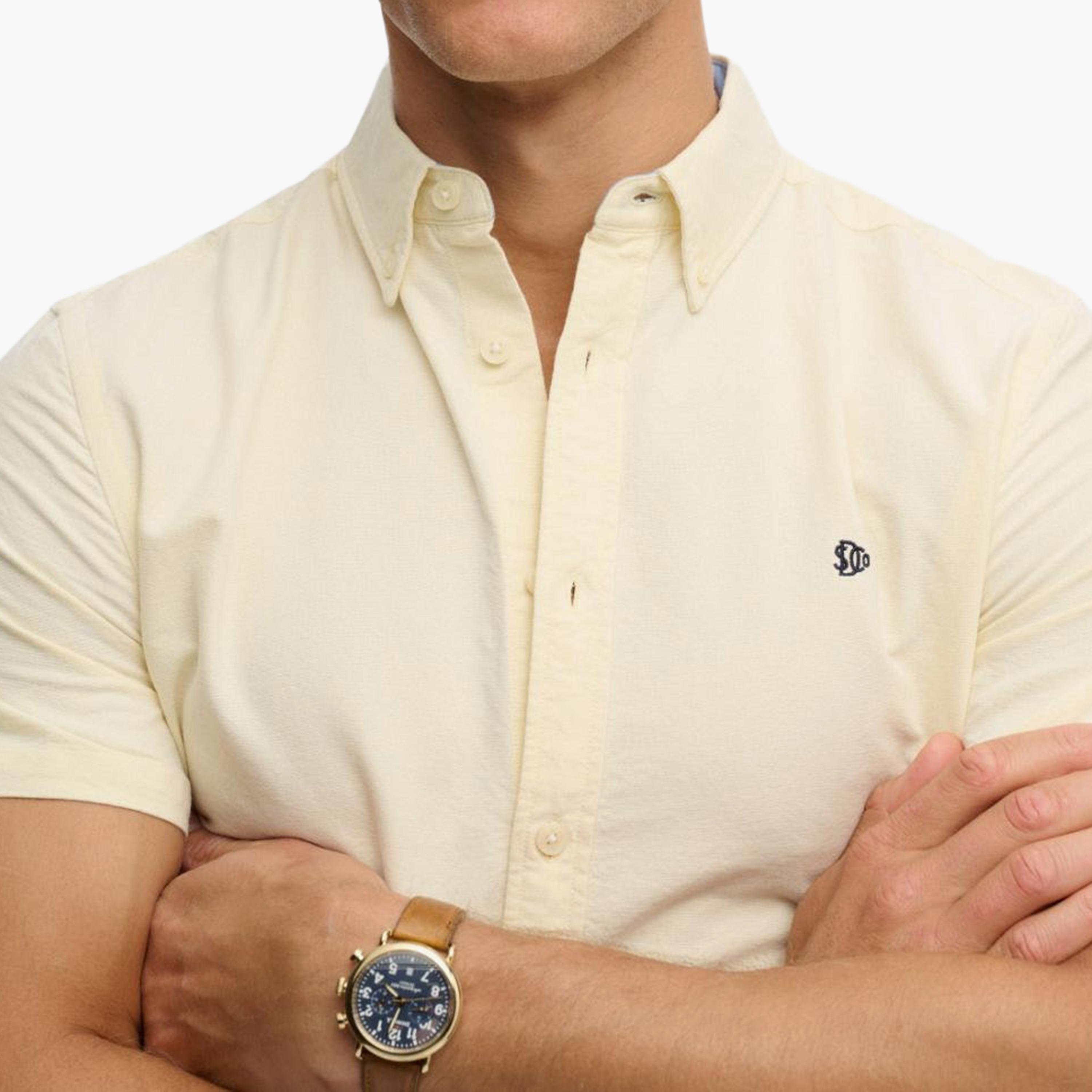 قميص رجالي سادة بأكمام قصيرة وياقة بأزرار من سوبر دراي-men-clothing-shirts-image-3