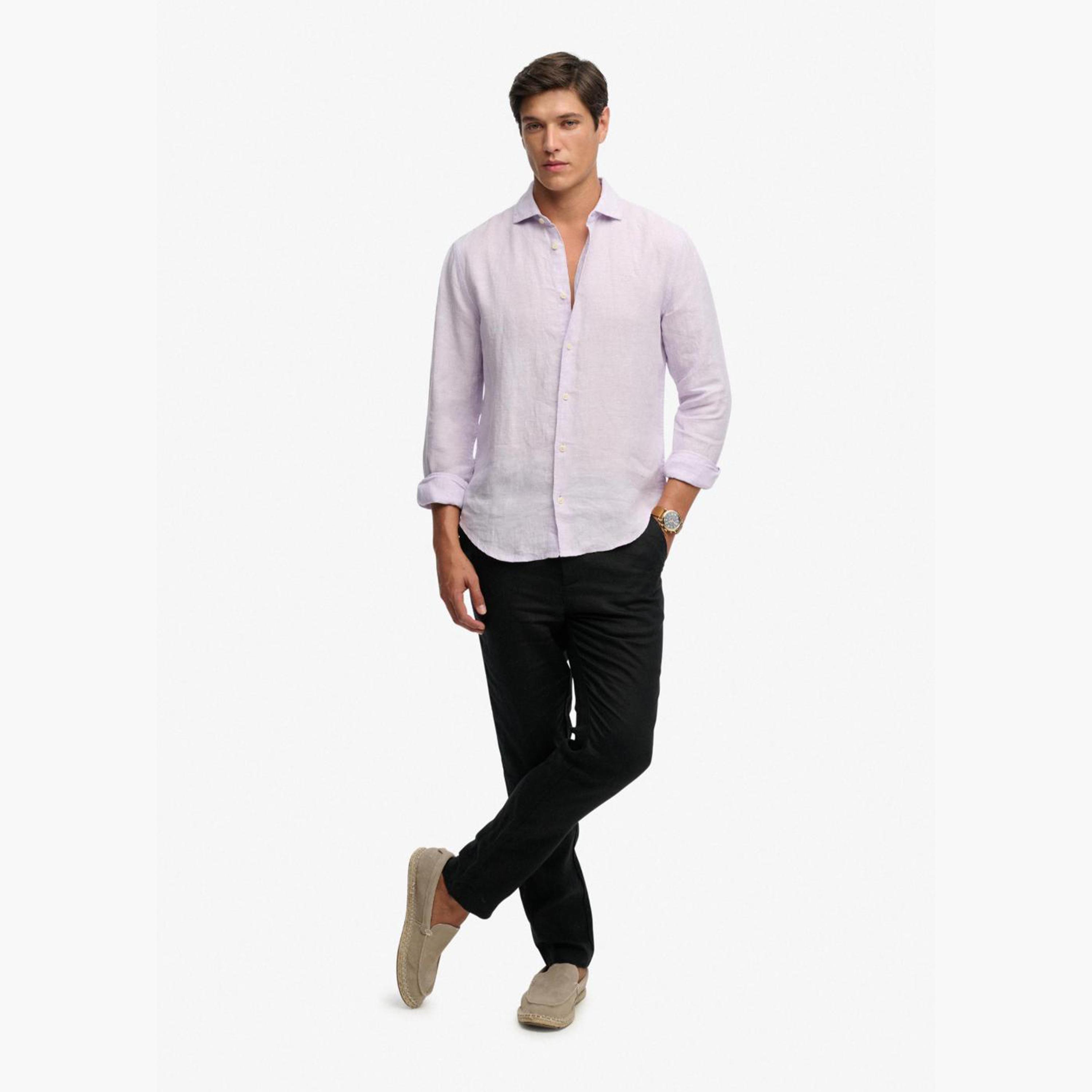 Superdry Plain Spread Collar Long Sleeves Men's Shirt-men-clothing-shirts-image-2