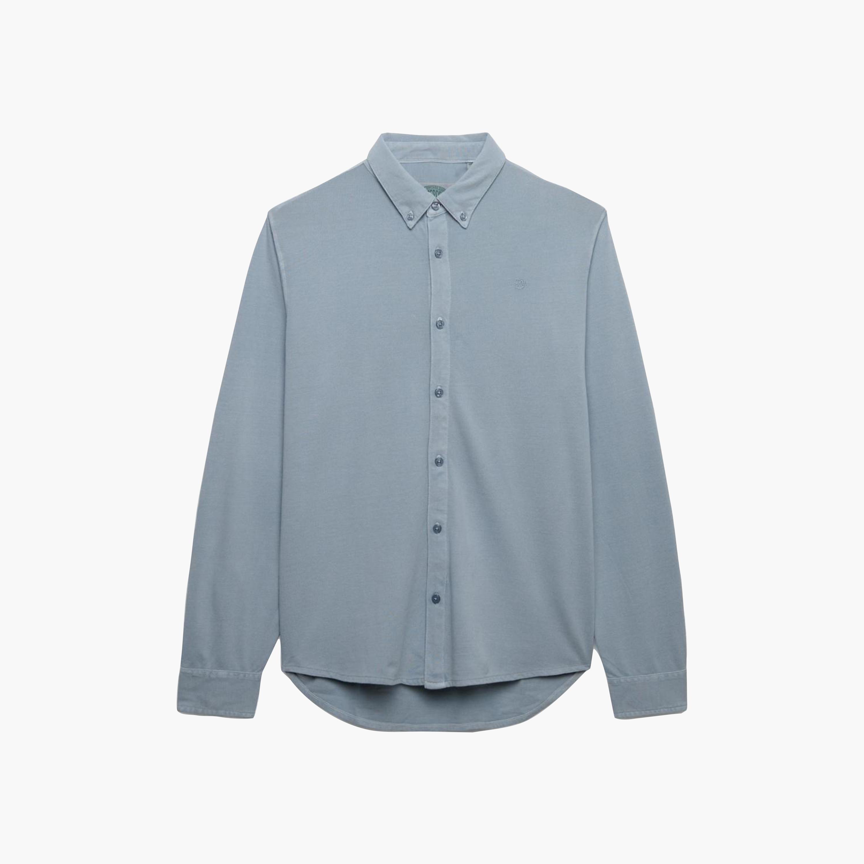 قميص رجالي سادة بأكمام طويلة وياقة بزرار سفلي من سوبردراي-men-clothing-shirts-image-6