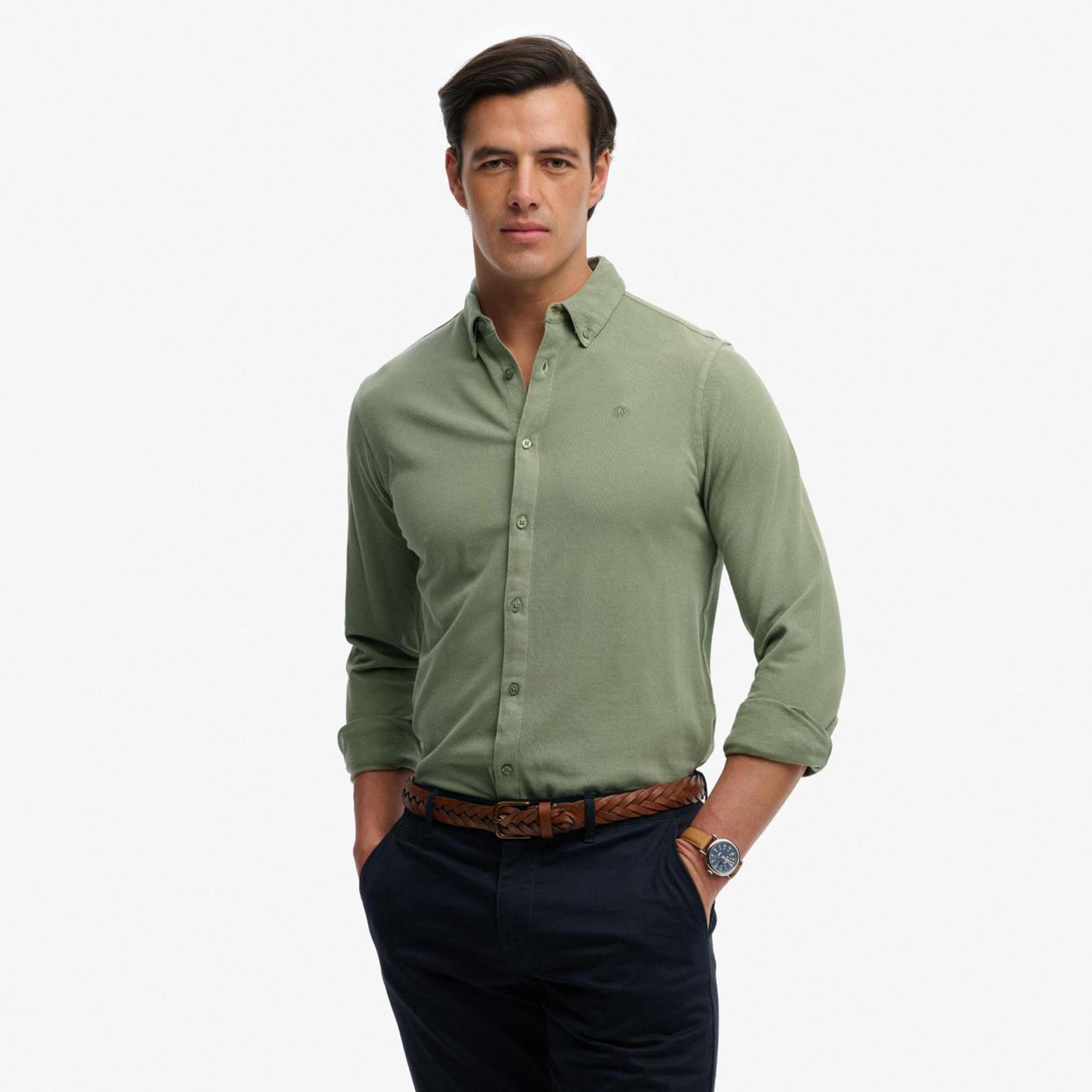 Superdry Plain Button-Down Collar Long Sleeves Men's Shirt-men-clothing-shirts-image-1