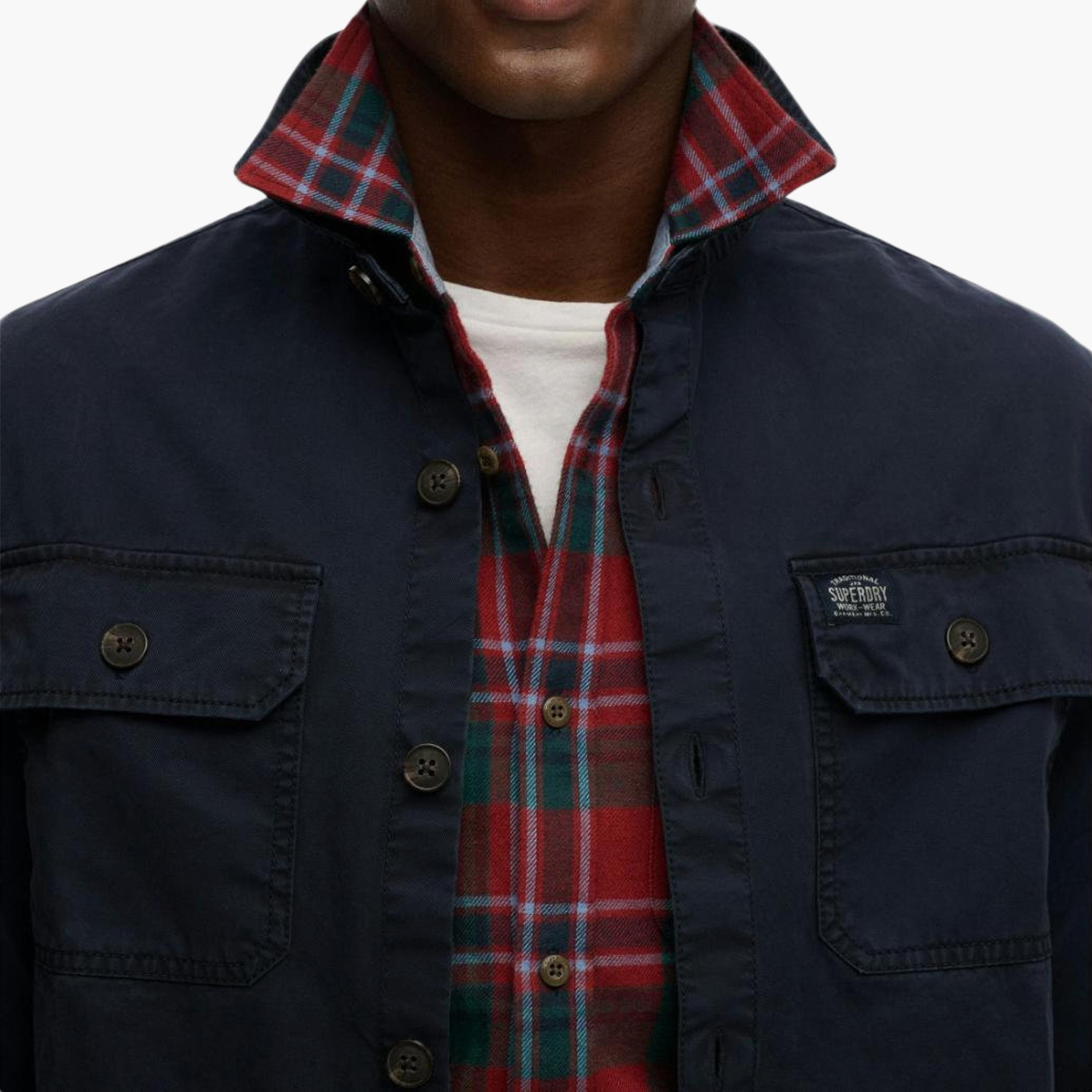 Superdry Plain Collared Long Sleeves Men's Overshirt-men-clothing-shirts-image-3