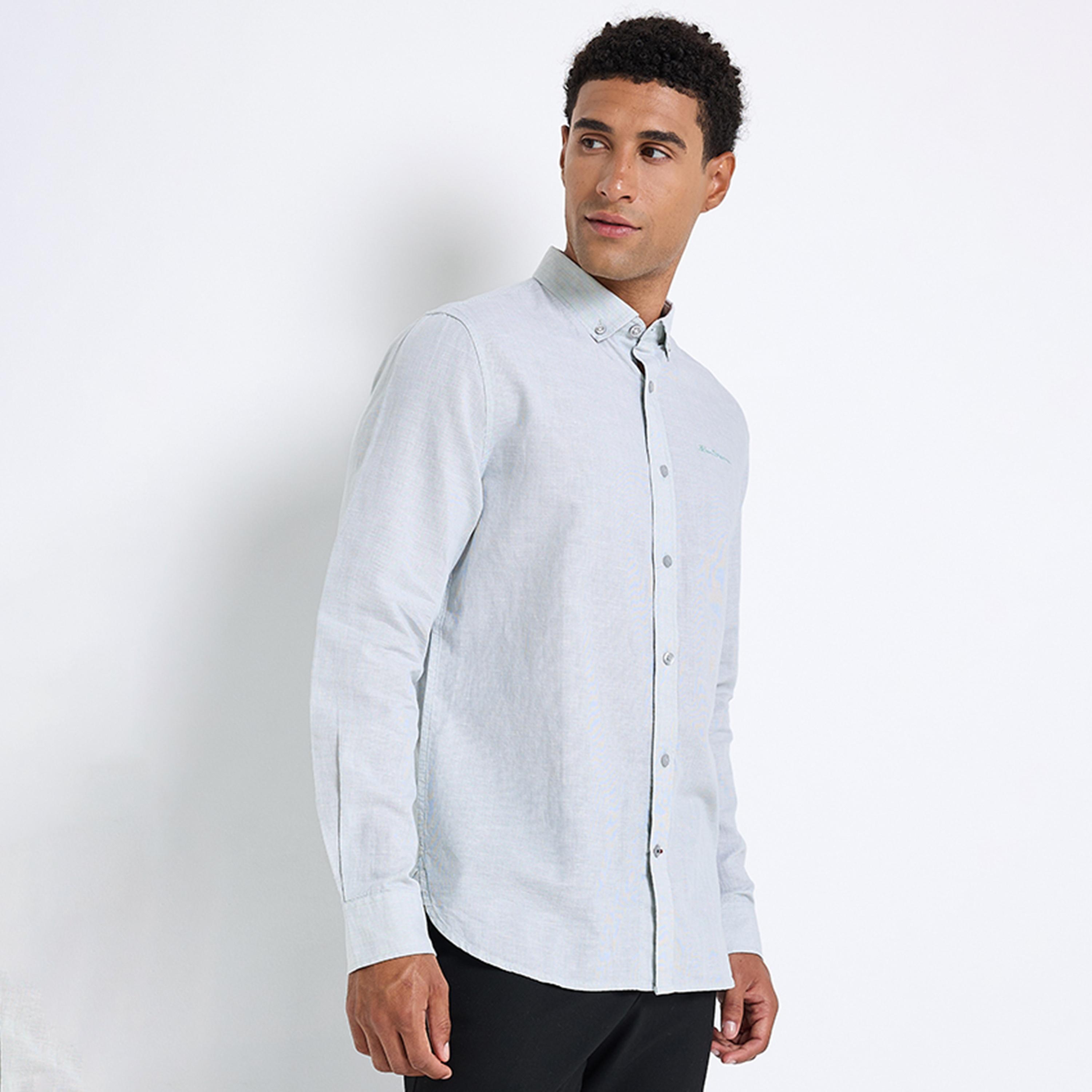 قميص رجالي بقصة عادية بياقة وأزرار وأكمام طويلة من بن شيرمان-men-clothing-shirts-image-7