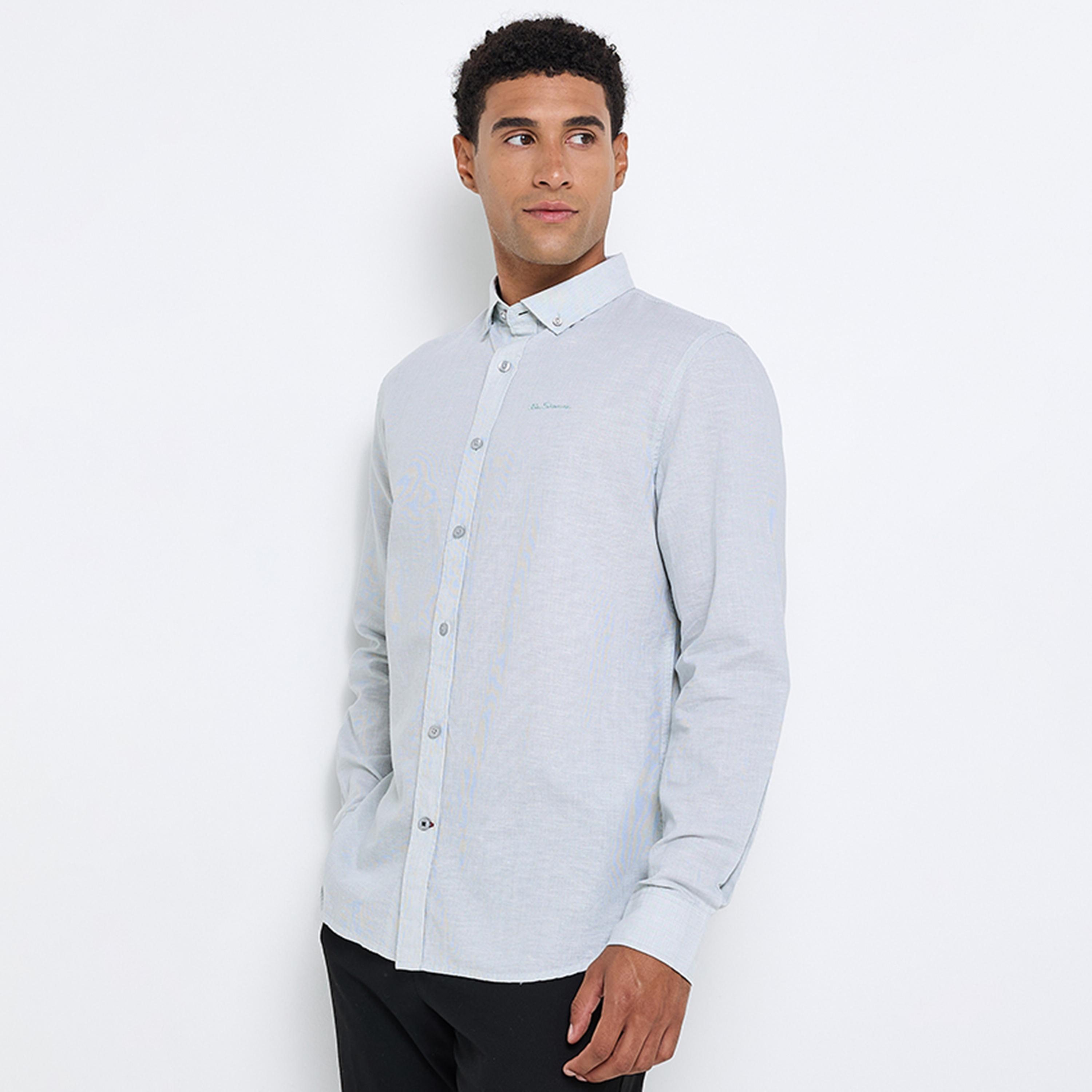 قميص رجالي بقصة عادية بياقة وأزرار وأكمام طويلة من بن شيرمان-men-clothing-shirts-image-6