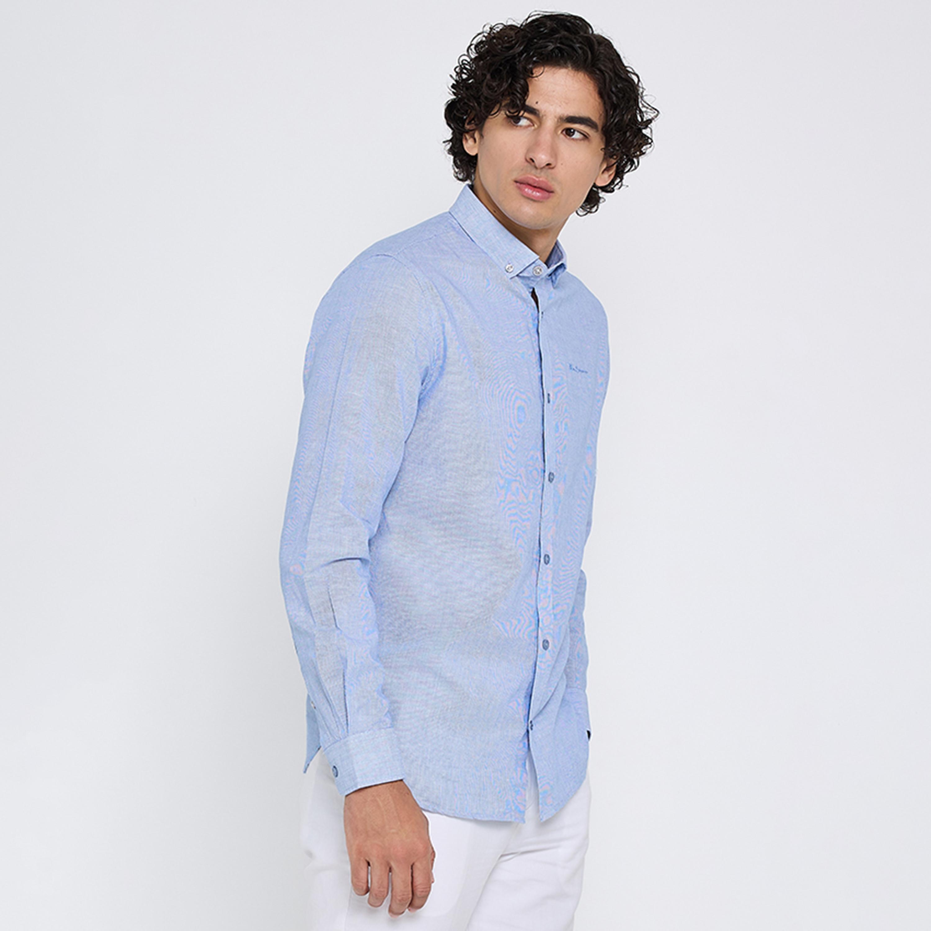 قميص رجالي بقصة عادية بياقة وأزرار وأكمام طويلة من بن شيرمان-men-clothing-shirts-image-3