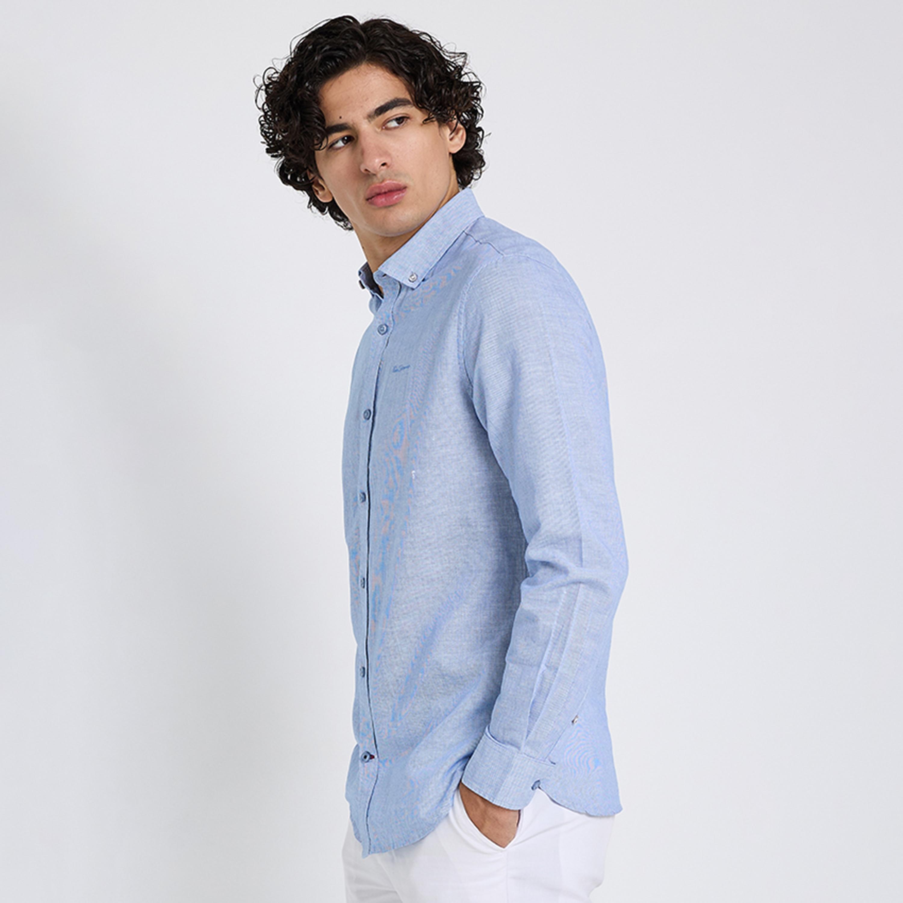 قميص رجالي بقصة عادية بياقة وأزرار وأكمام طويلة من بن شيرمان-men-clothing-shirts-image-2