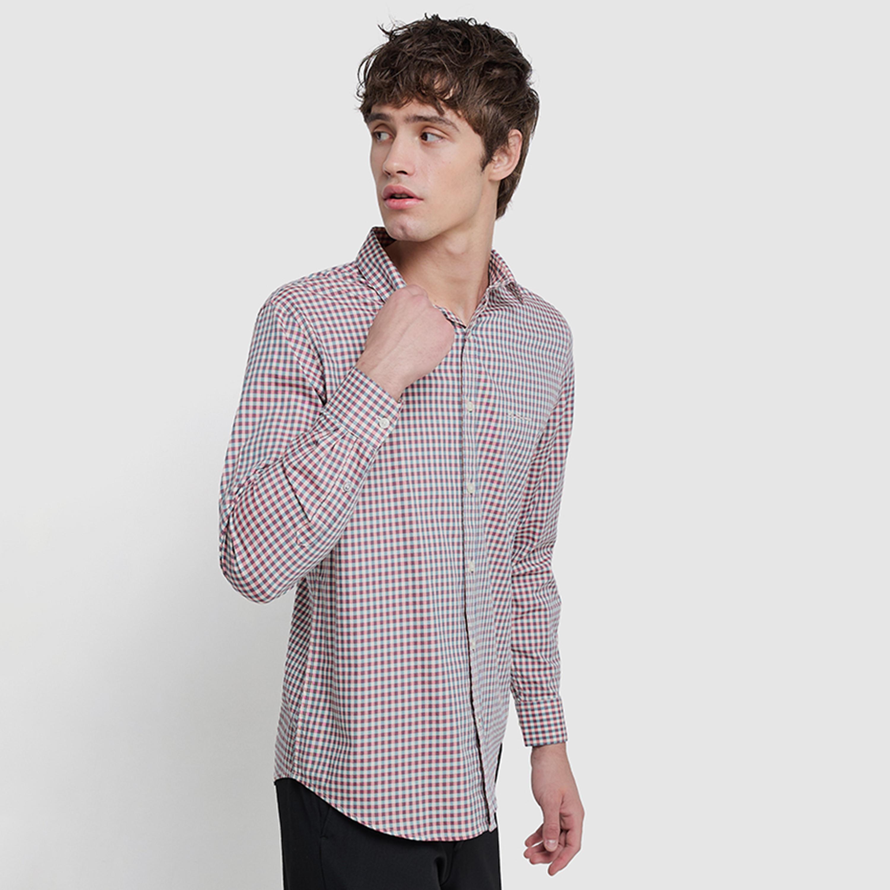 BEN SHERMAN Regular Fit Checked Collared Long Sleeves Men's Shirt-men-clothing-shirts-image-2