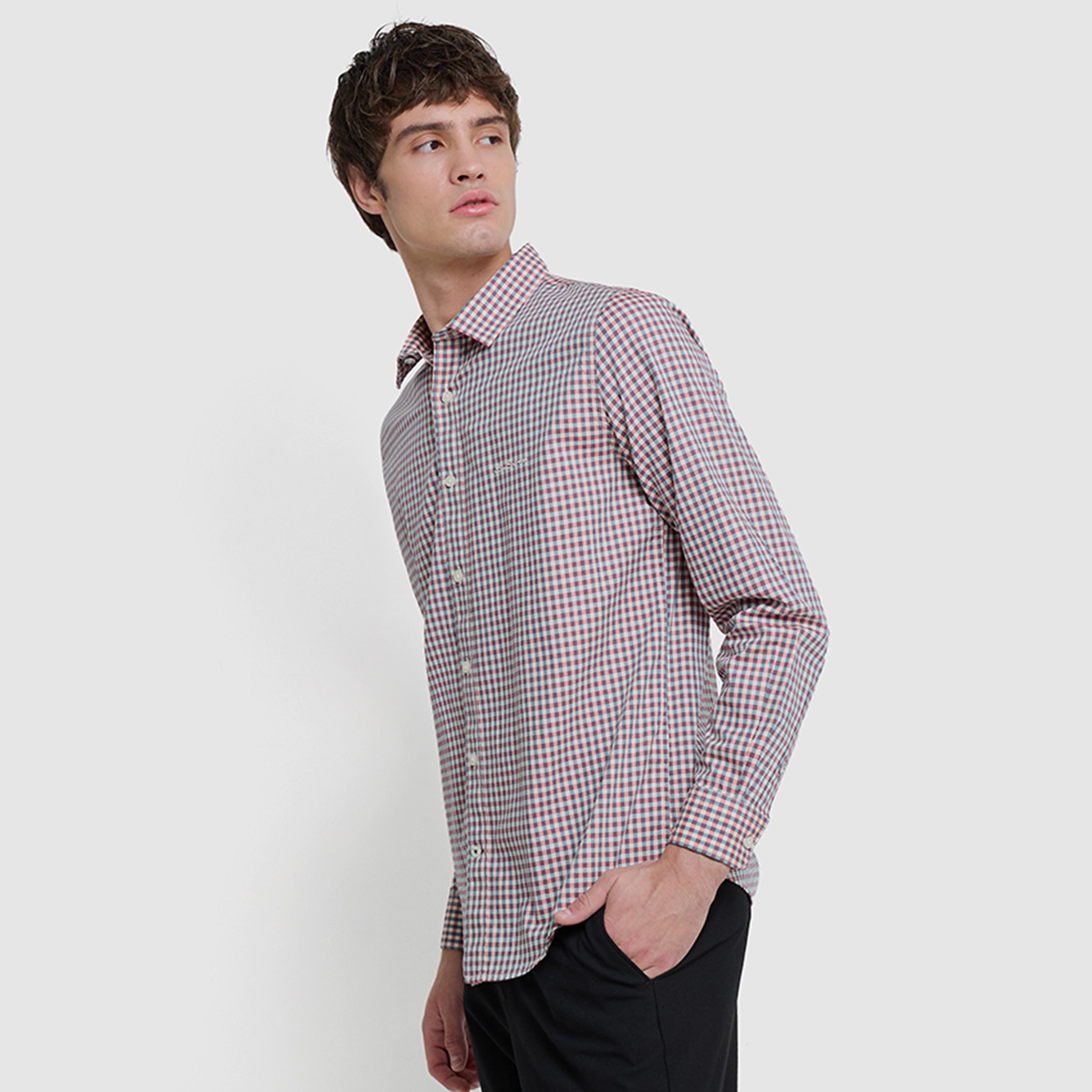 BEN SHERMAN Regular Fit Checked Collared Long Sleeves Men's Shirt-men-clothing-shirts-image-3