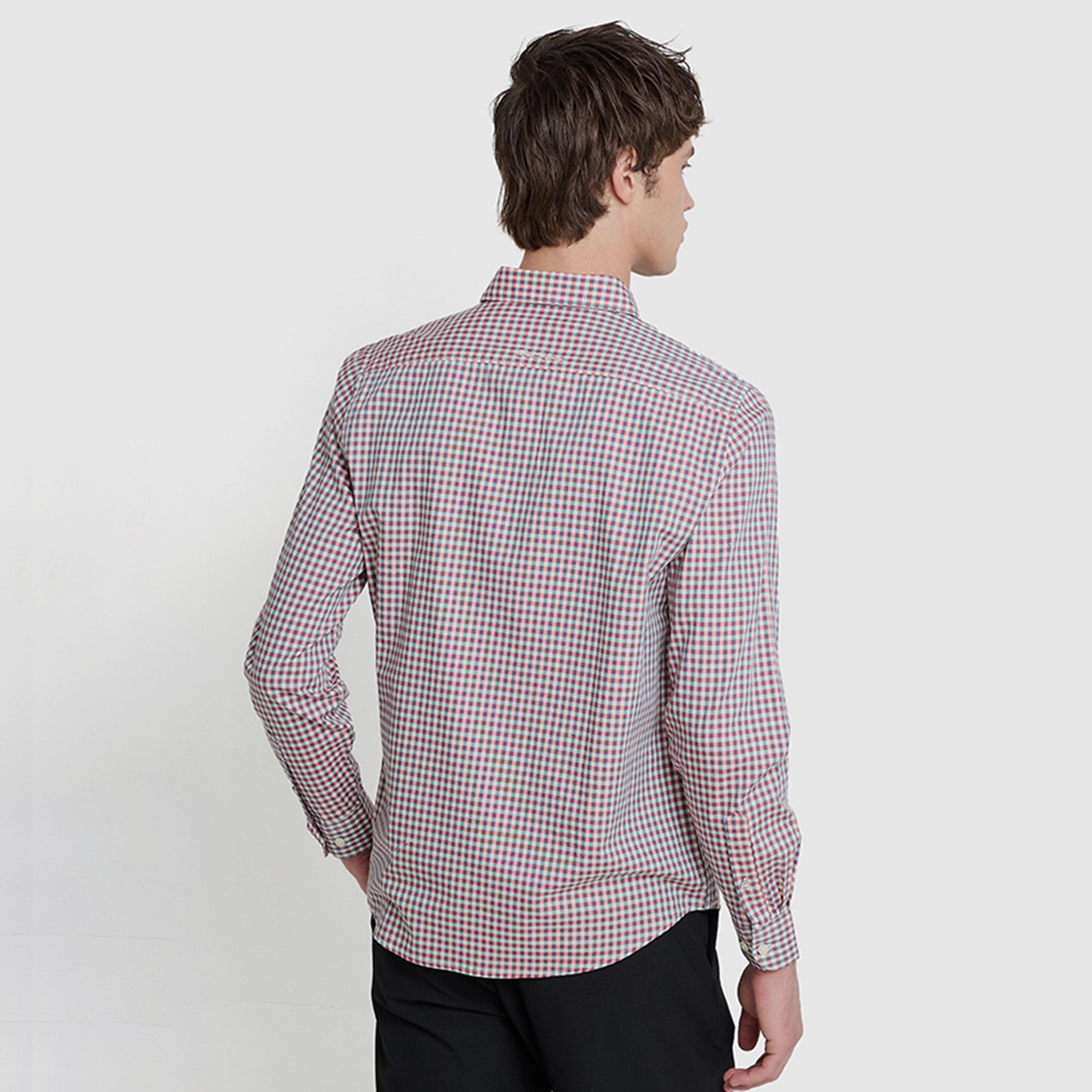 BEN SHERMAN Regular Fit Checked Collared Long Sleeves Men's Shirt-men-clothing-shirts-image-4