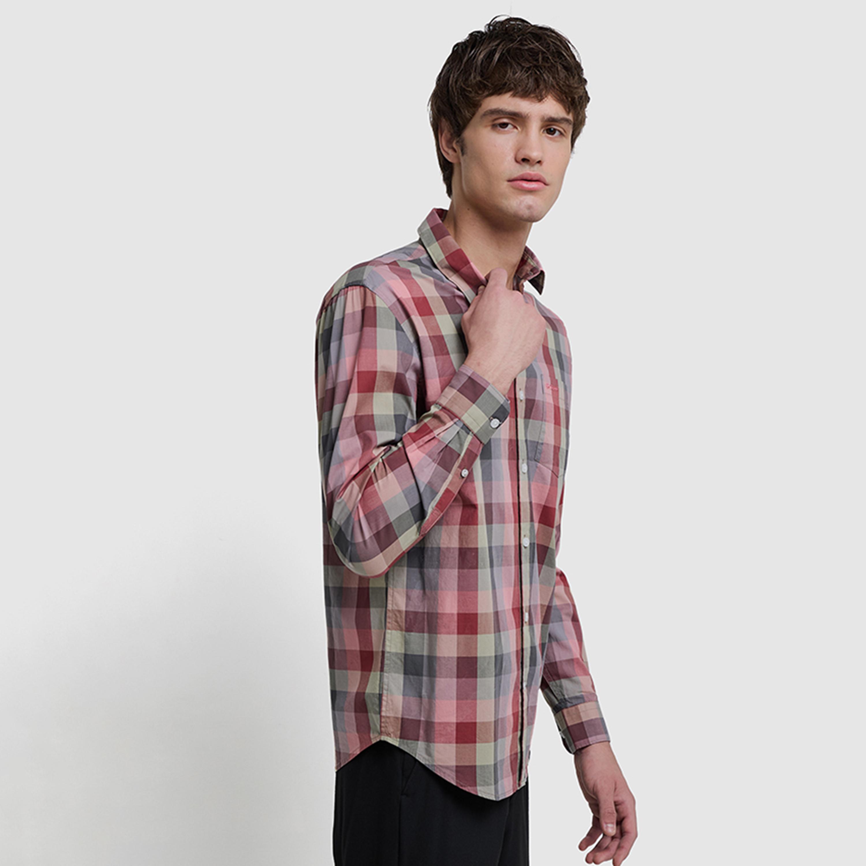 قميص رجالي بقصة عادية مربعات بياقة وأكمام طويلة من بن شيرمان-men-clothing-shirts-image-2