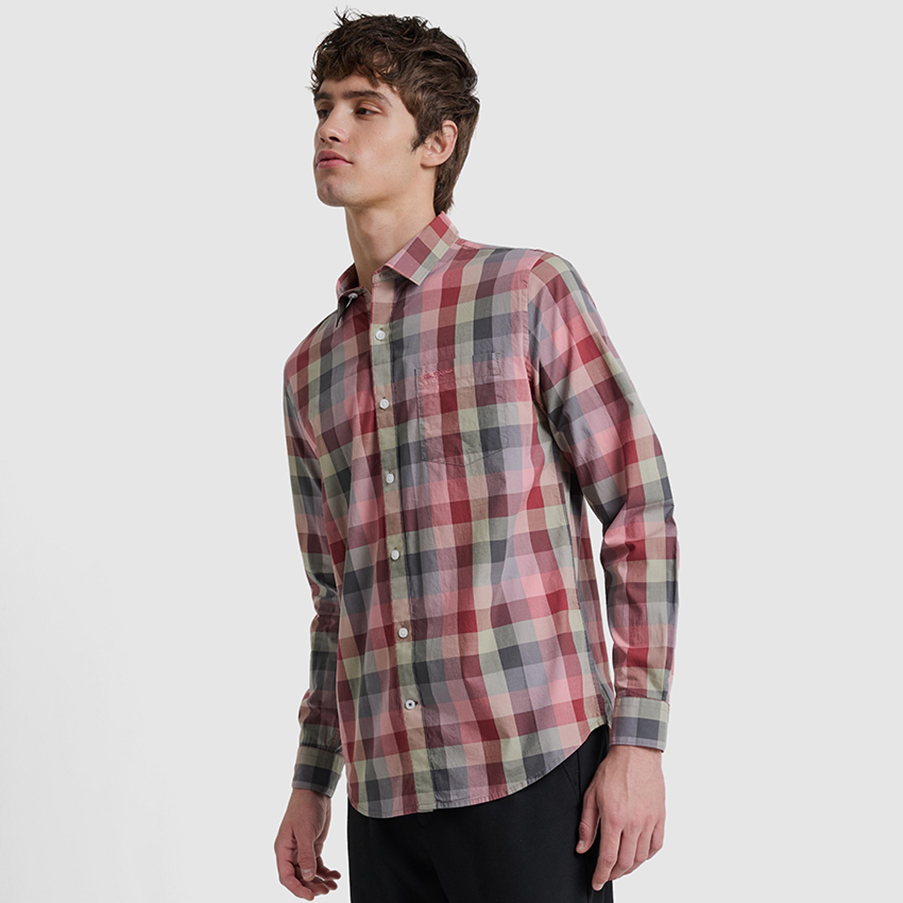قميص رجالي بقصة عادية مربعات بياقة وأكمام طويلة من بن شيرمان-men-clothing-shirts-image-3