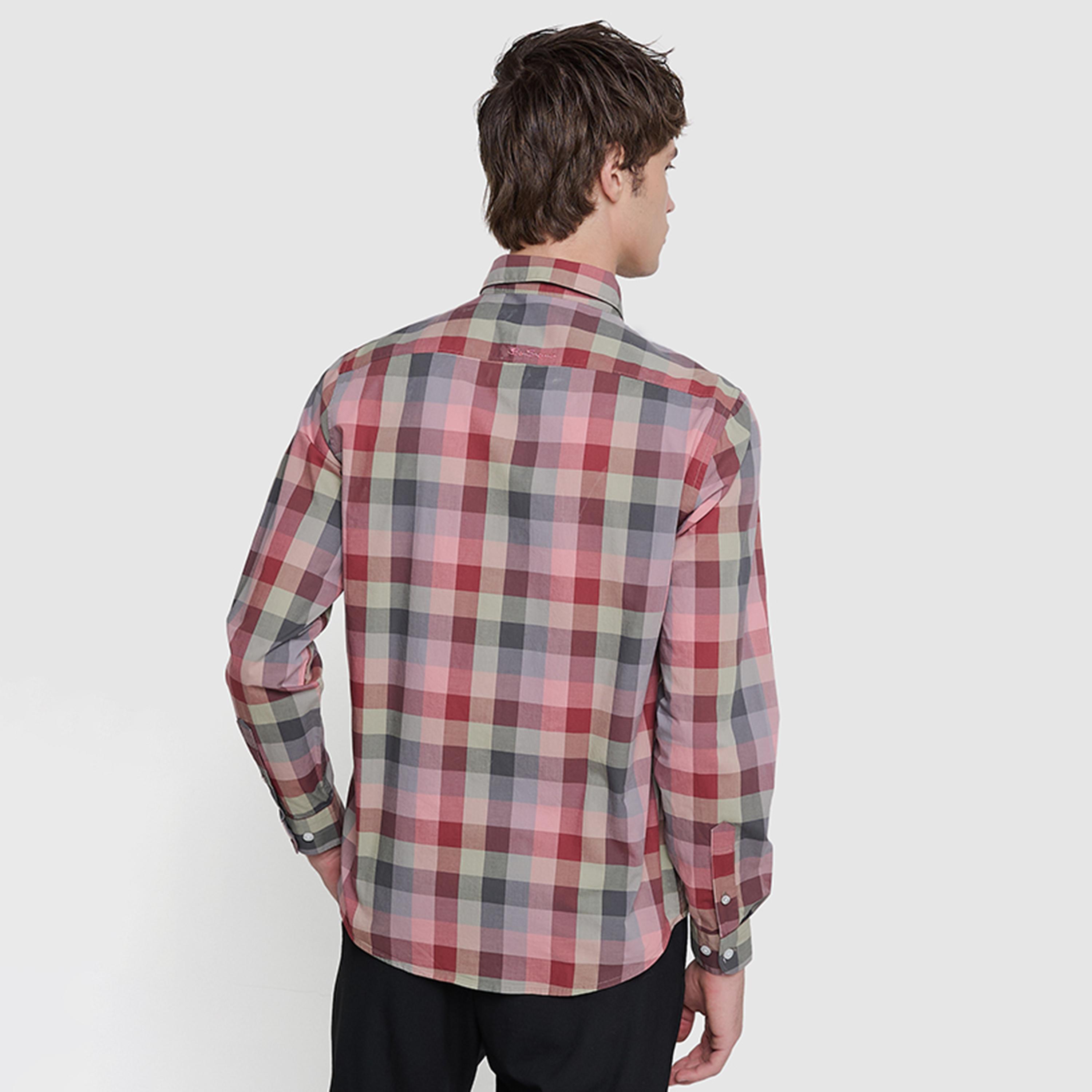 قميص رجالي بقصة عادية مربعات بياقة وأكمام طويلة من بن شيرمان-men-clothing-shirts-image-4