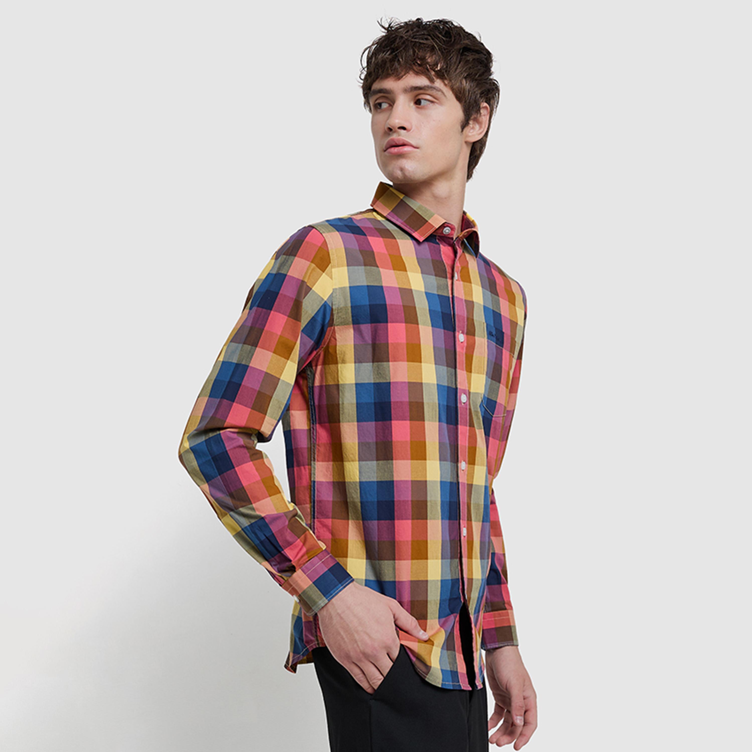 قميص رجالي بقصة عادية مربعات بياقة وأكمام طويلة من بن شيرمان-men-clothing-shirts-image-6