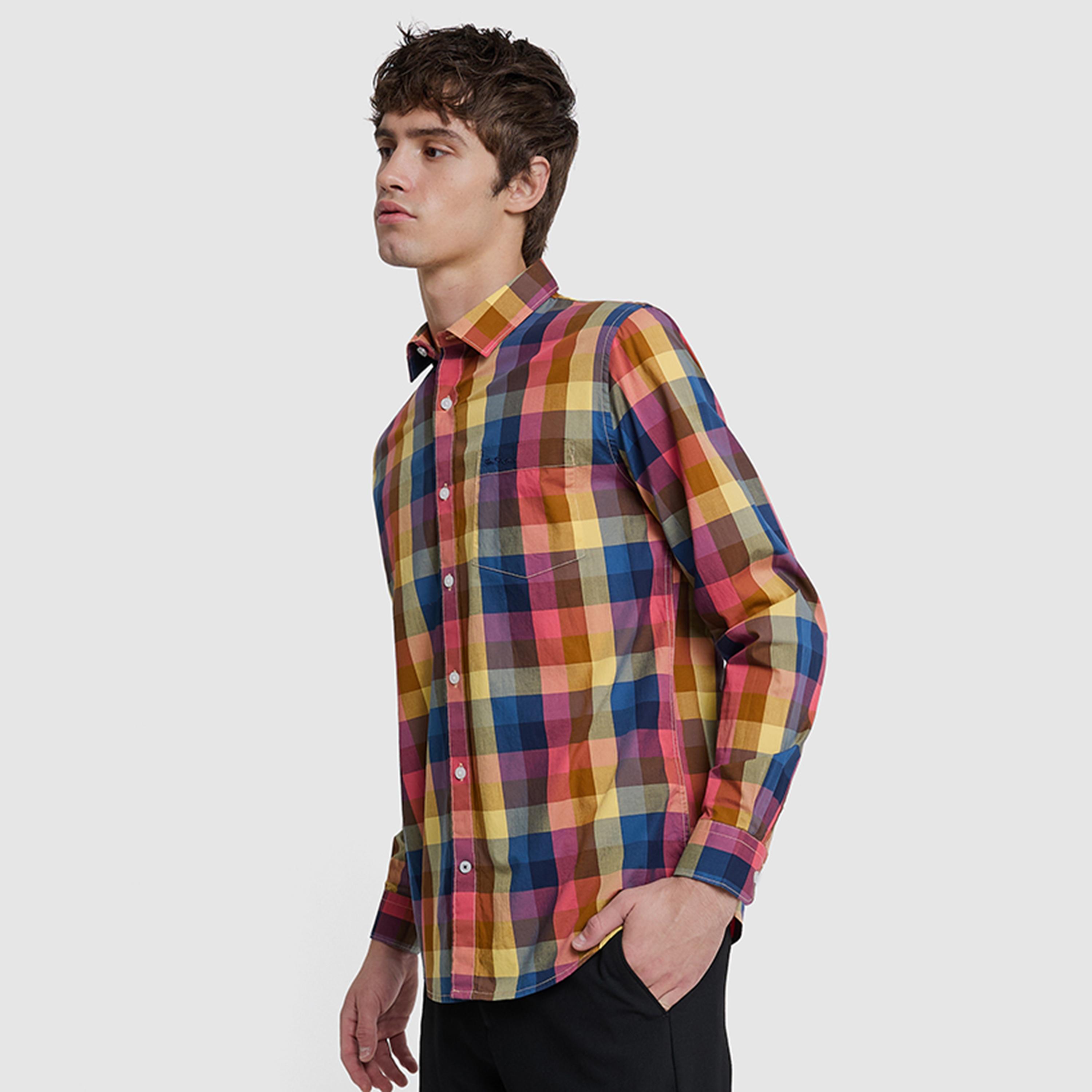قميص رجالي بقصة عادية مربعات بياقة وأكمام طويلة من بن شيرمان-men-clothing-shirts-image-7