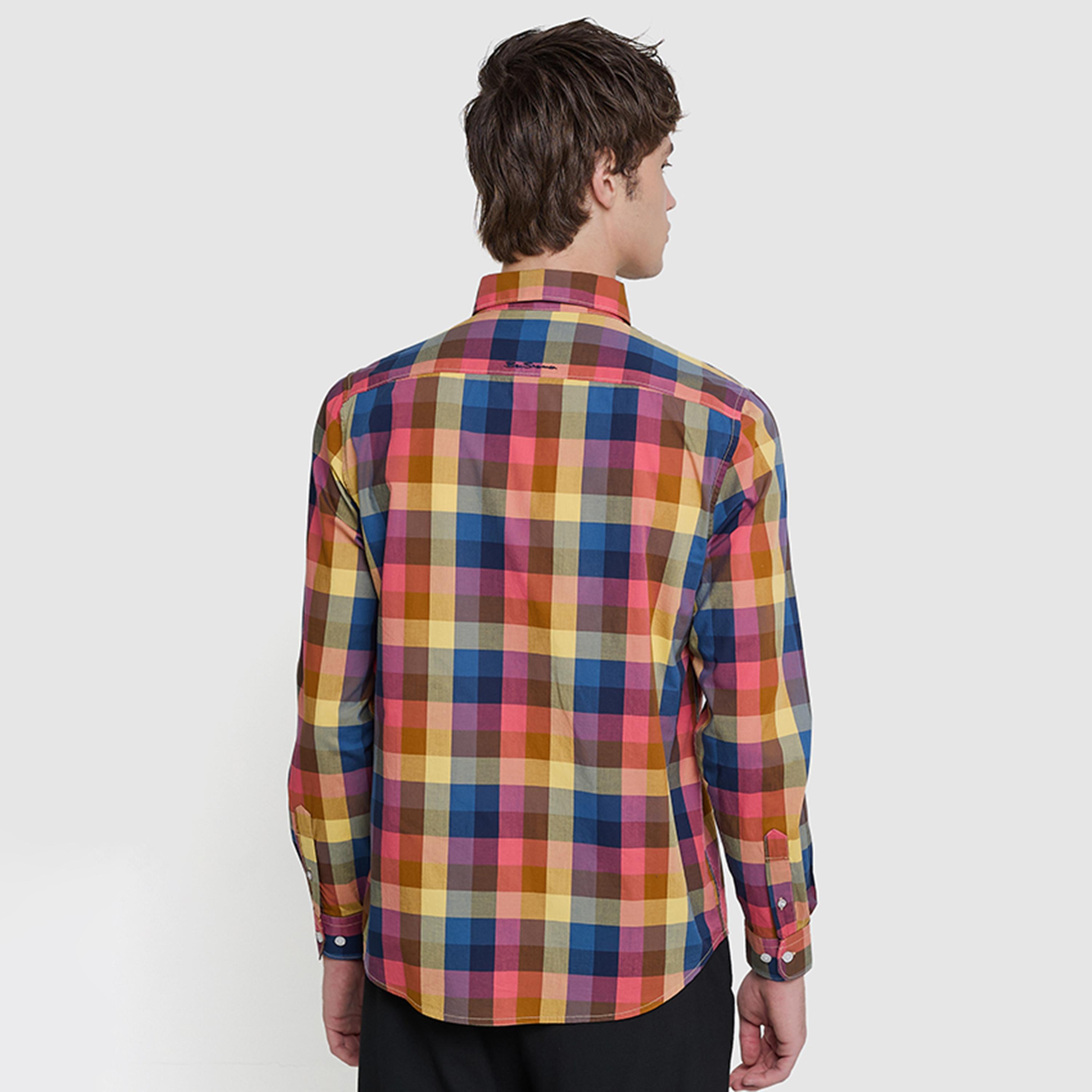 BEN SHERMAN Regular Fit Checked Collared Long Sleeves Men's Shirt-men-clothing-shirts-image-4