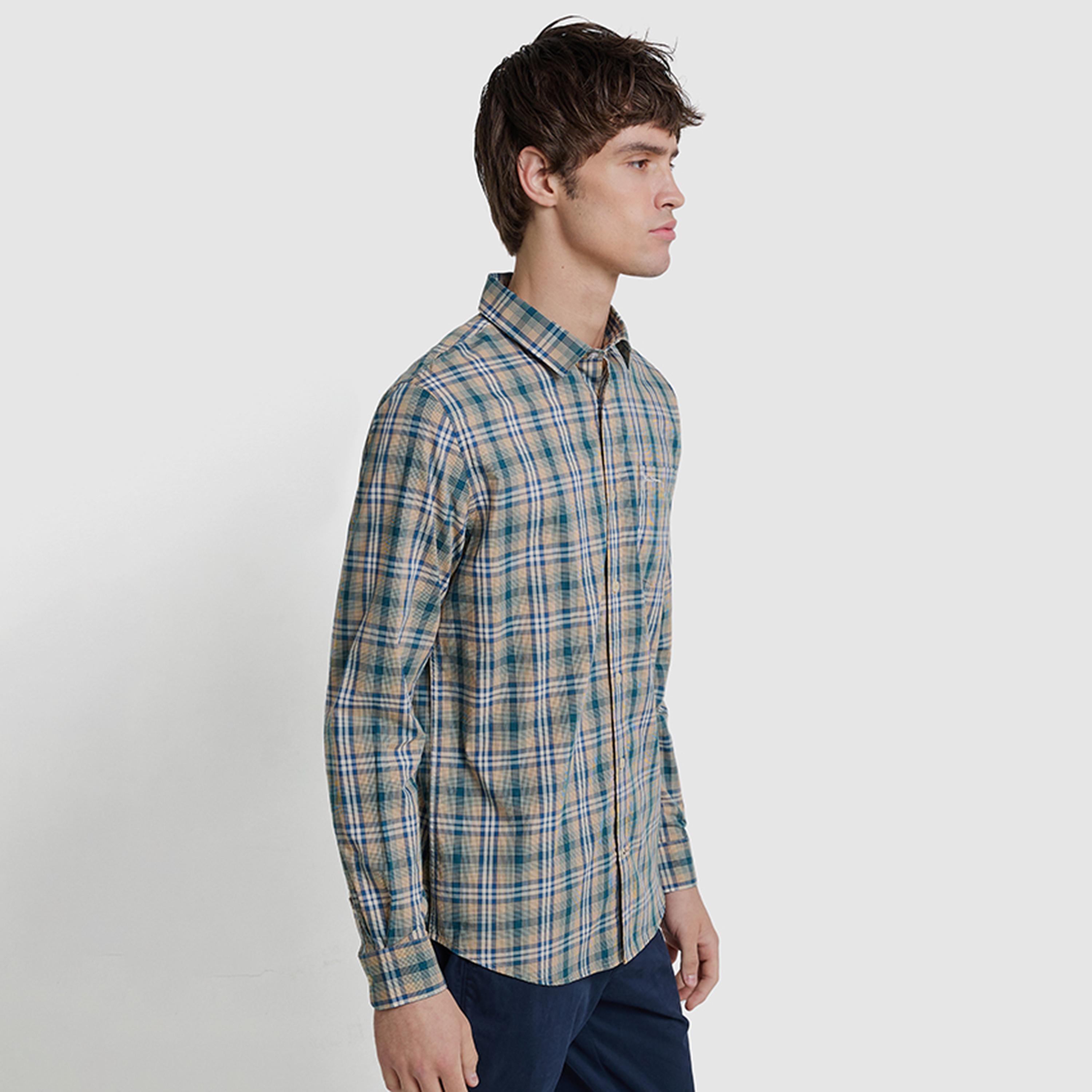 BEN SHERMAN Regular Fit Checked Collared Long Sleeves Men's Shirt-men-clothing-shirts-image-2