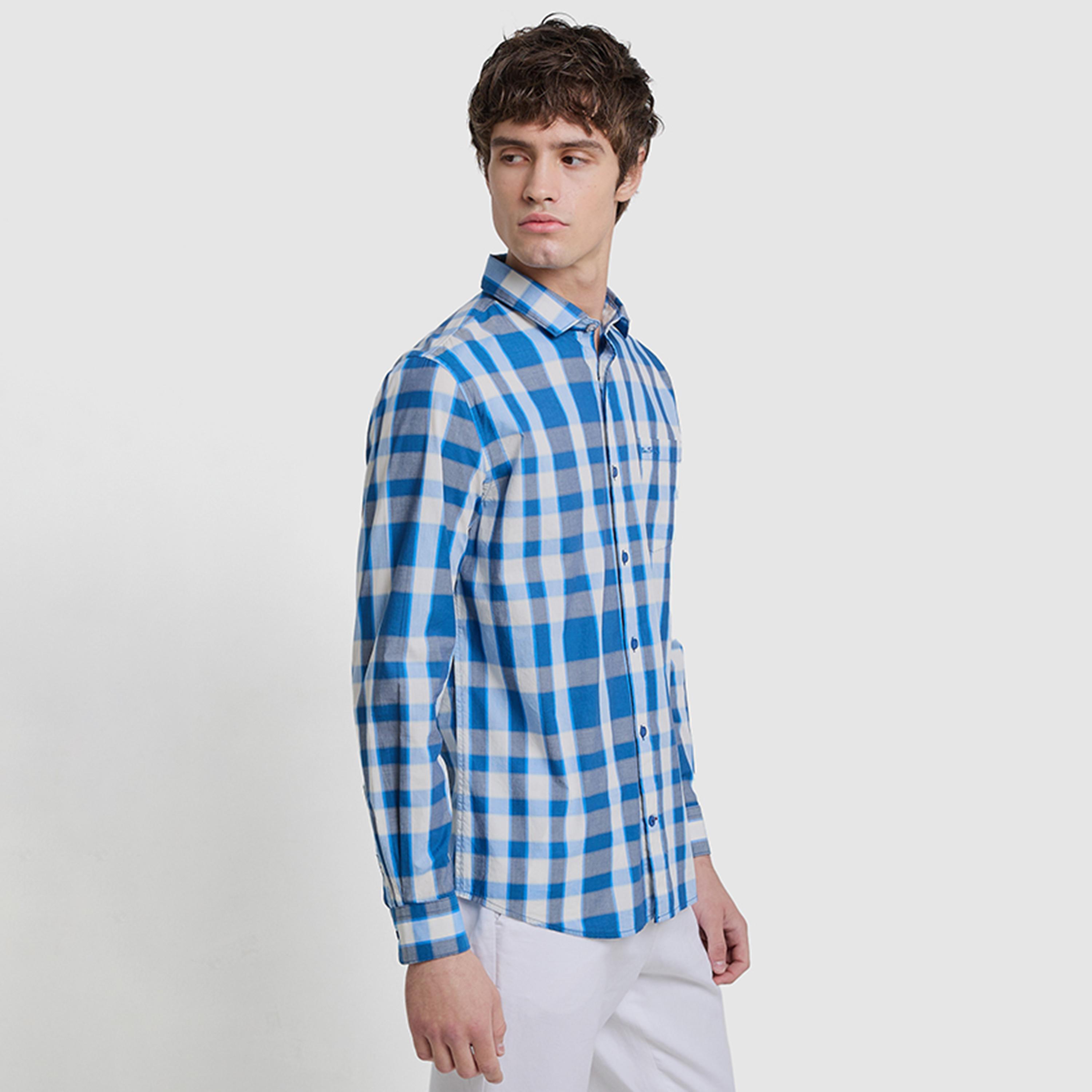 قميص رجالي بقصة عادية مربعات بياقة وأكمام طويلة من بن شيرمان-men-clothing-shirts-image-2
