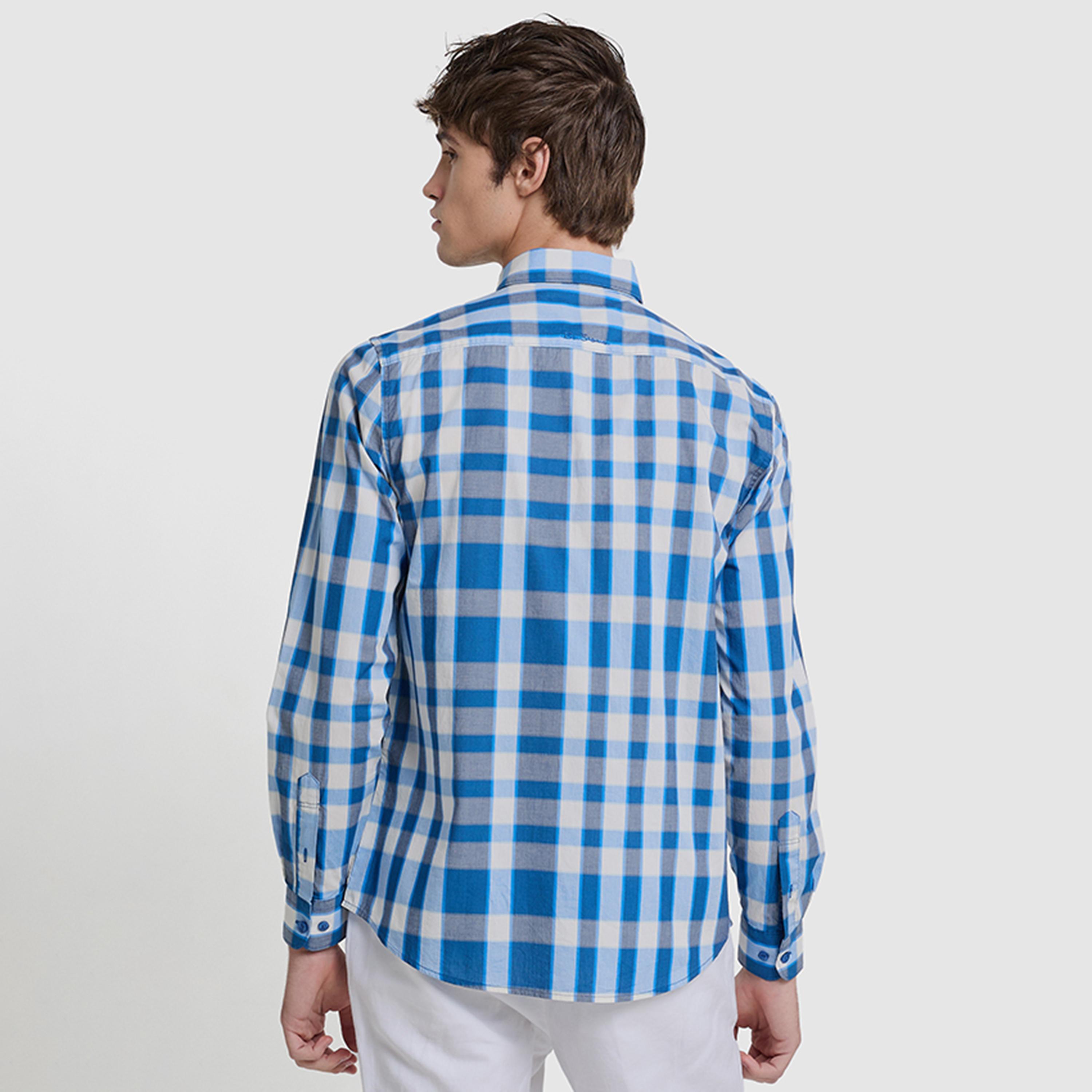 BEN SHERMAN Regular Fit Checked Collared Long Sleeves Men's Shirt-men-clothing-shirts-image-4