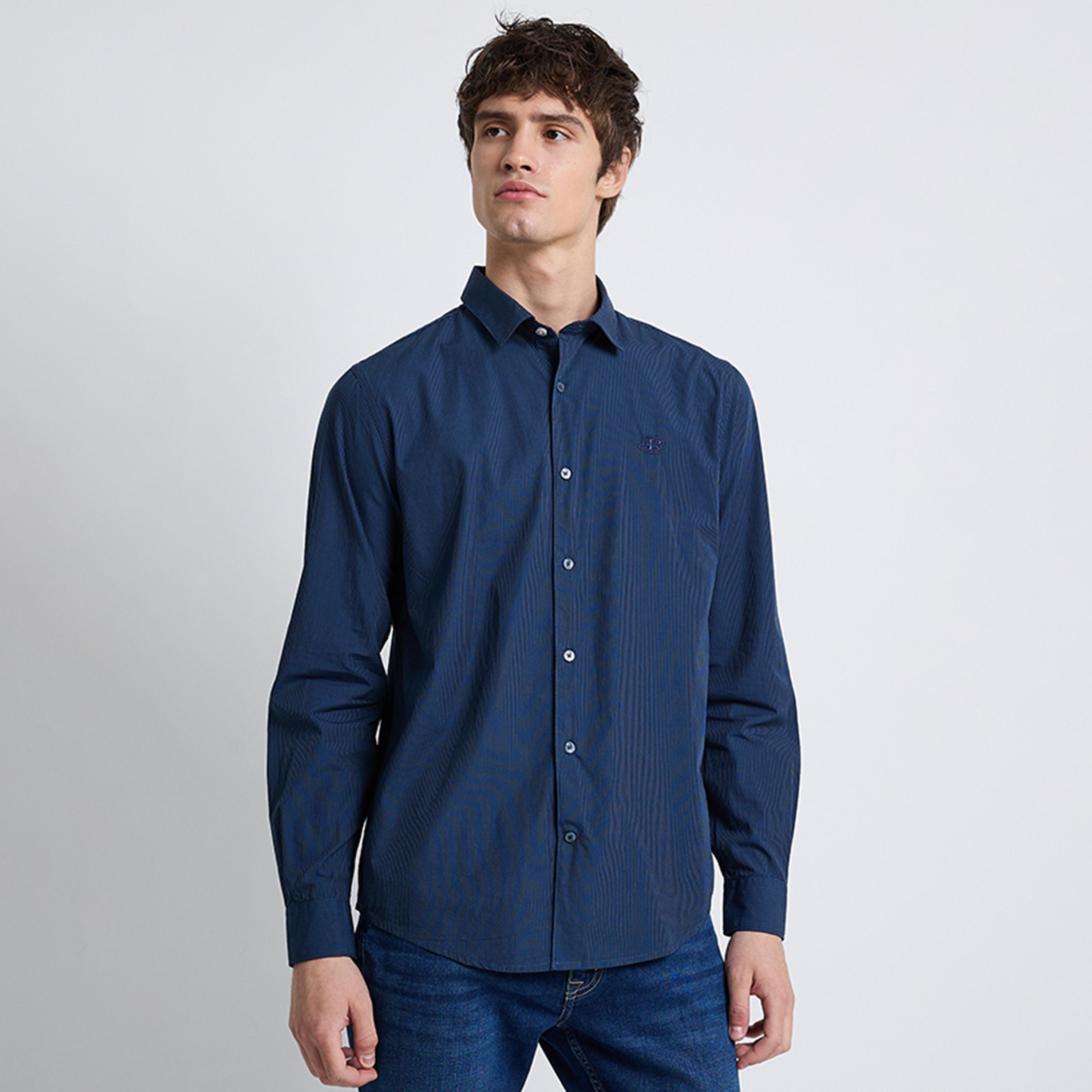 قميص رجالي بقصة عادية سادة بياقة وأكمام طويلة من بن شيرمان-men-clothing-shirts-image-1