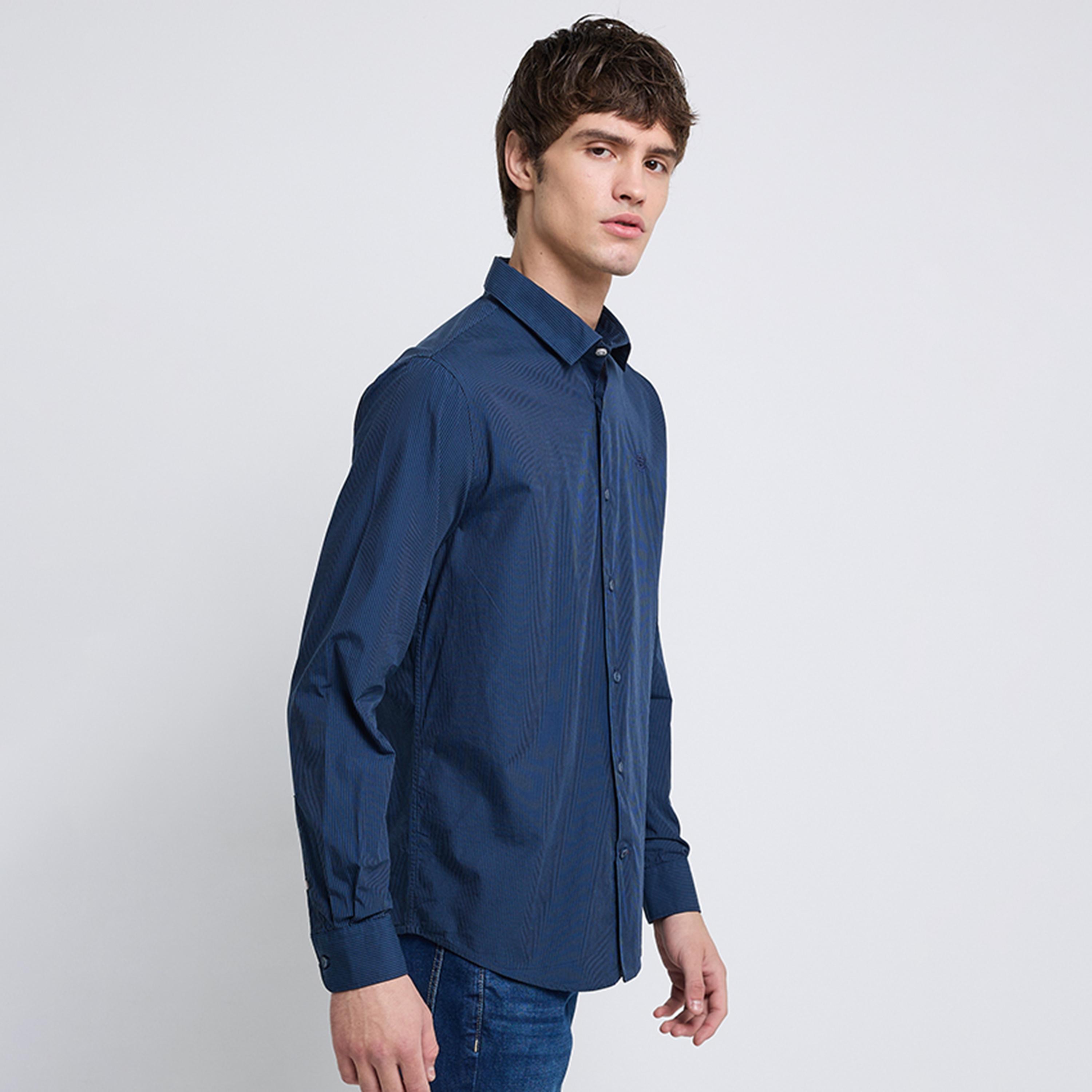 BEN SHERMAN Regular Fit Plain Collared Long Sleeves Men's Shirt-men-clothing-shirts-image-2