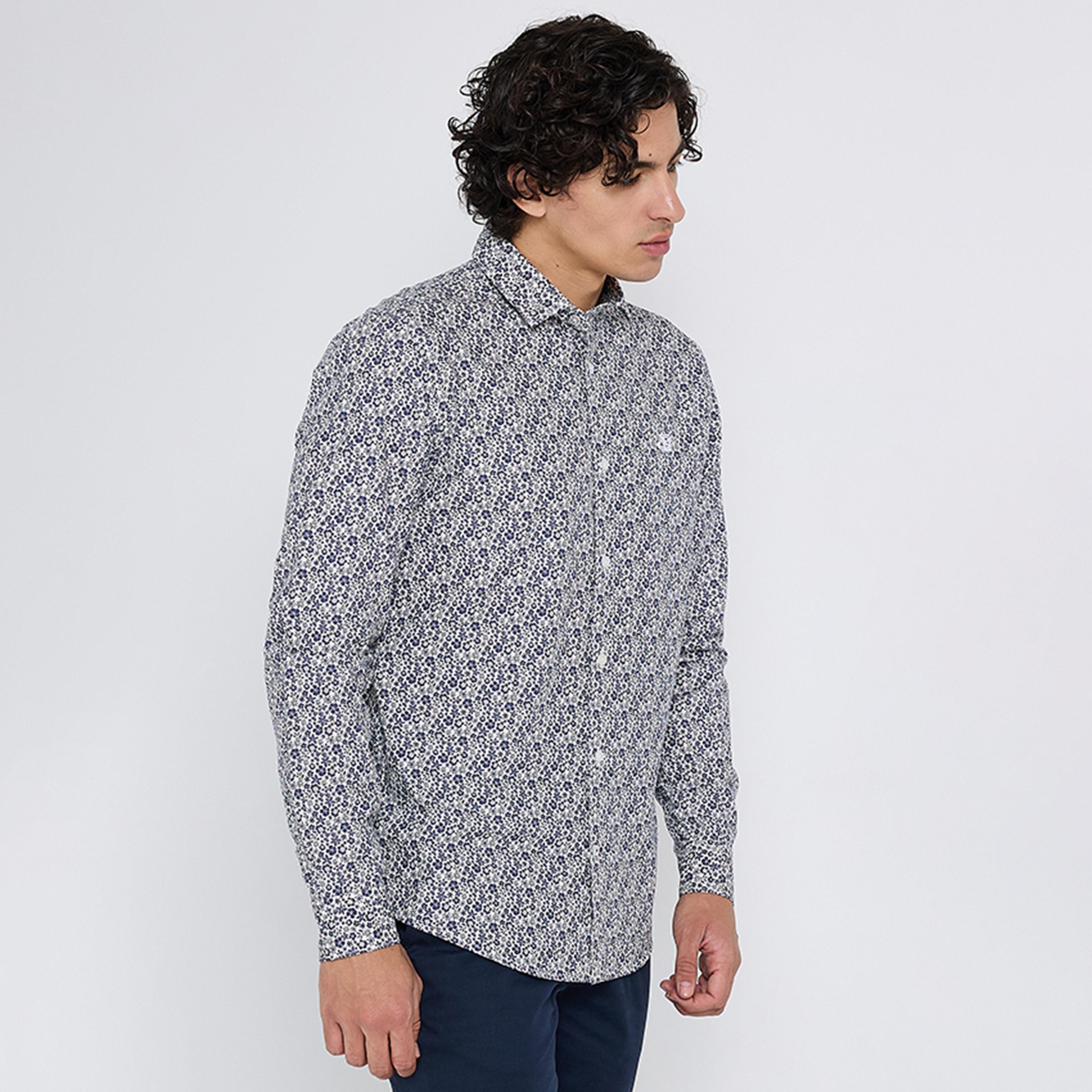 قميص رجالي بقصة عادية بياقة وأكمام طويلة بطبعة زهور من بن شيرمان-men-clothing-shirts-image-2