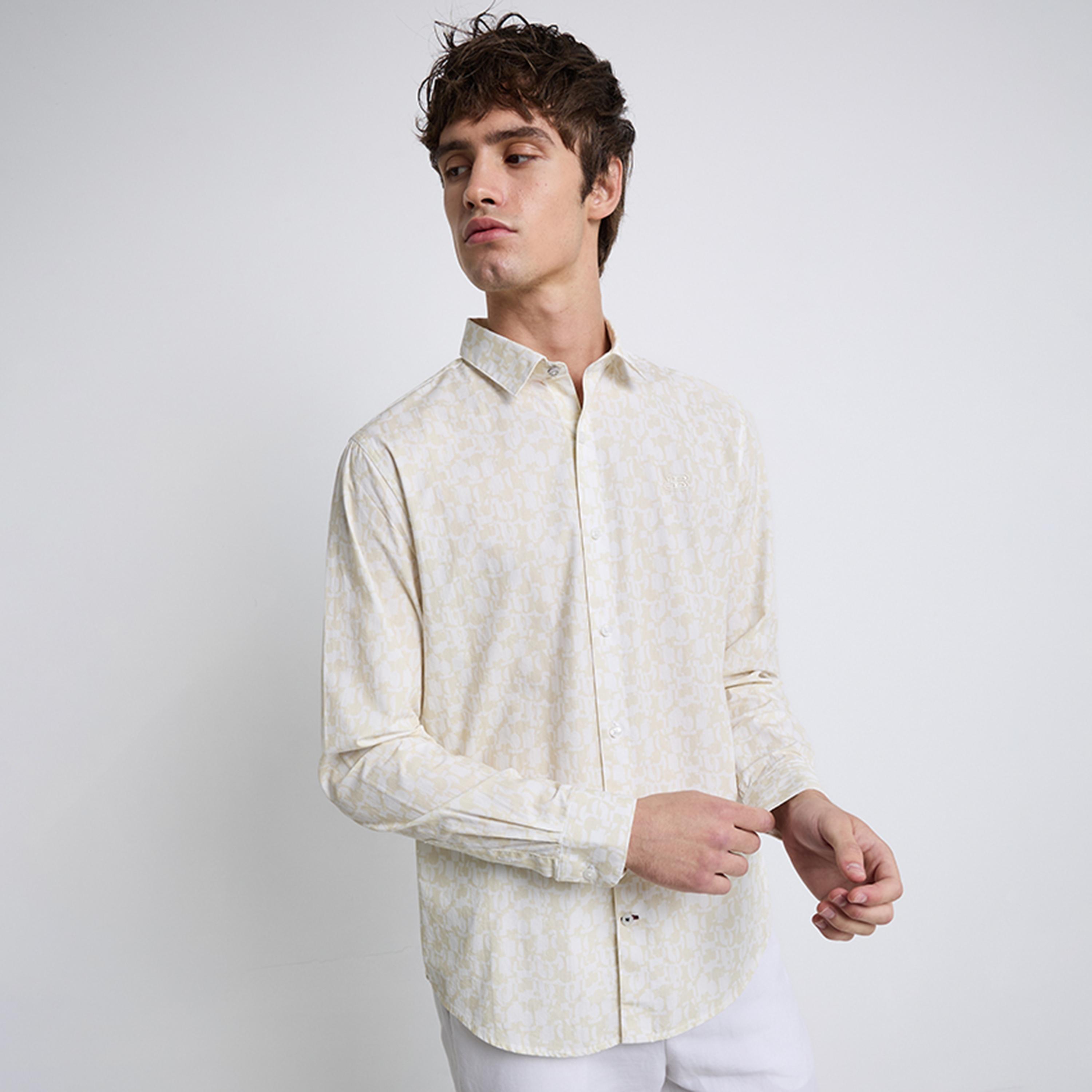 BEN SHERMAN Regular Fit All-Over Printed Collared Long Sleeves Men's Shirt-men-clothing-shirts-image-1