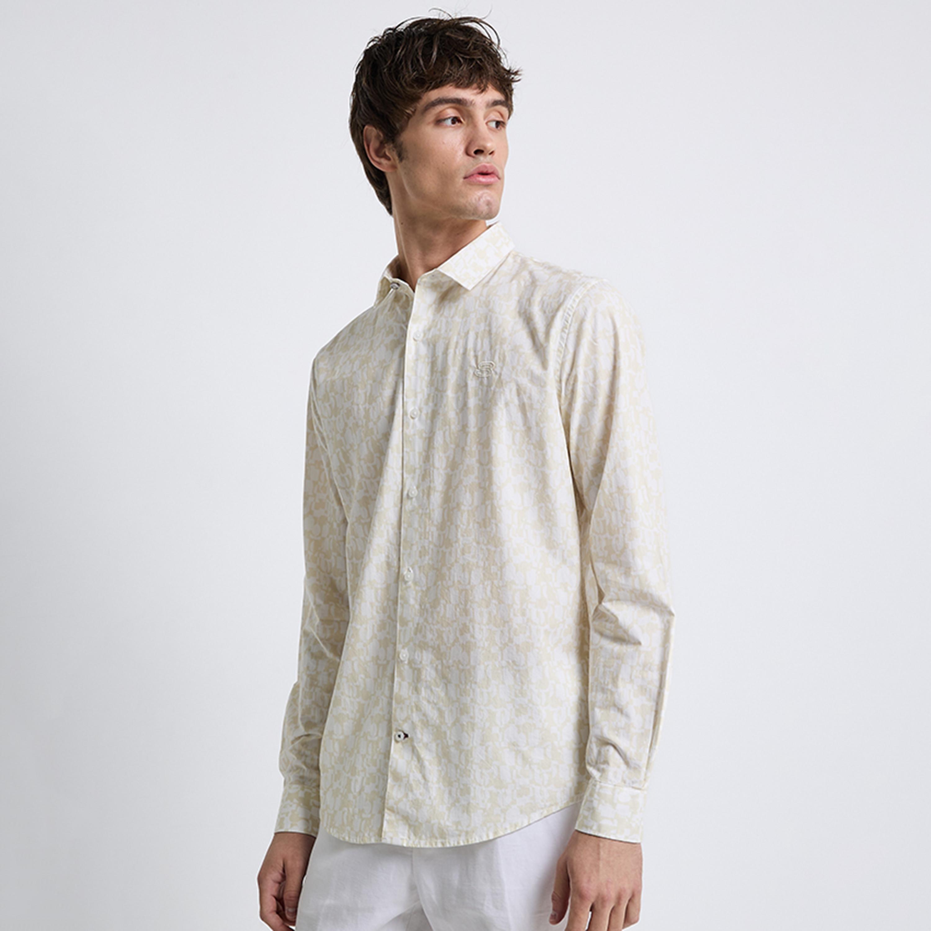 BEN SHERMAN Regular Fit All-Over Printed Collared Long Sleeves Men's Shirt-men-clothing-shirts-image-3