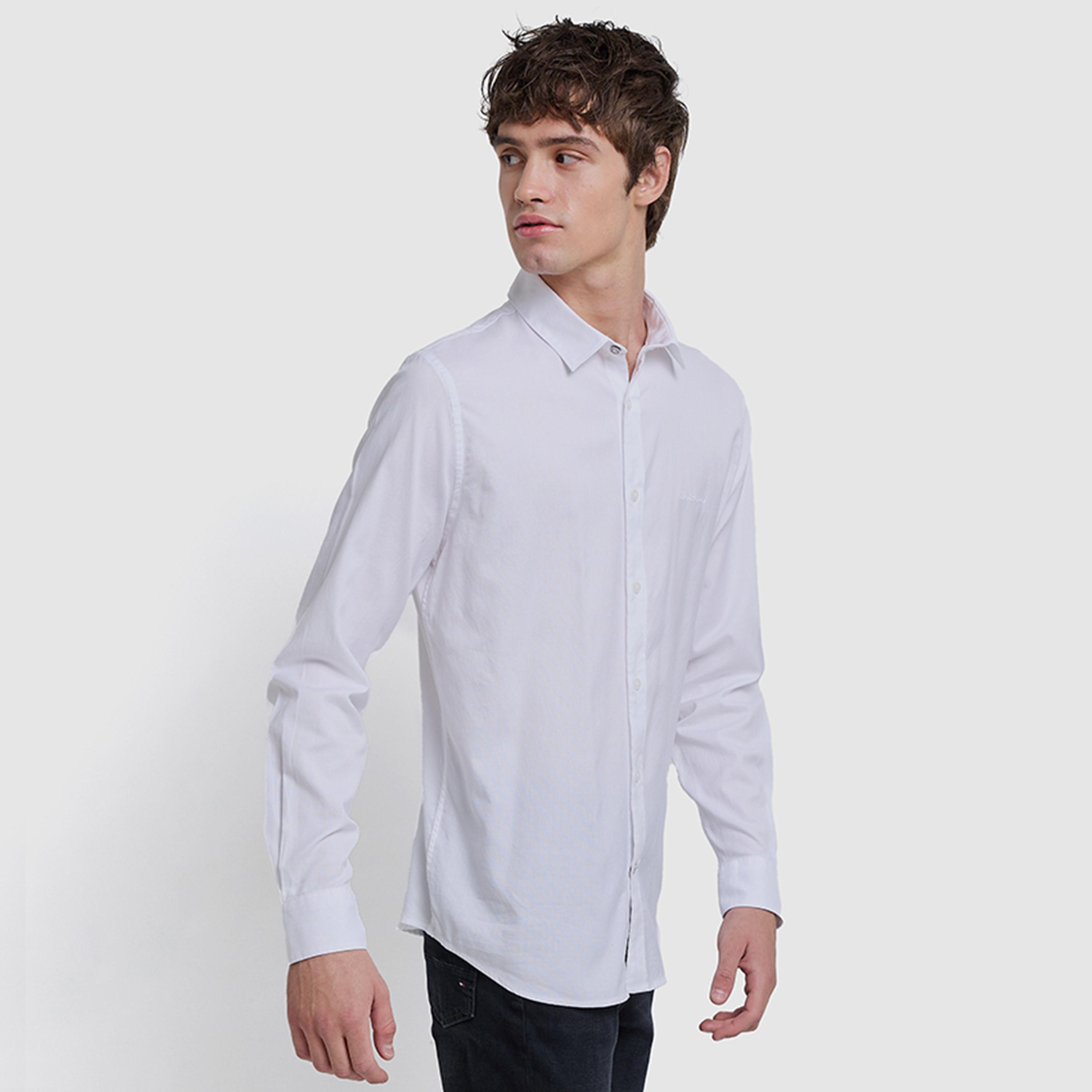BEN SHERMAN Regular Fit Plain Collared Long Sleeves Men's Shirt-men-clothing-shirts-image-2