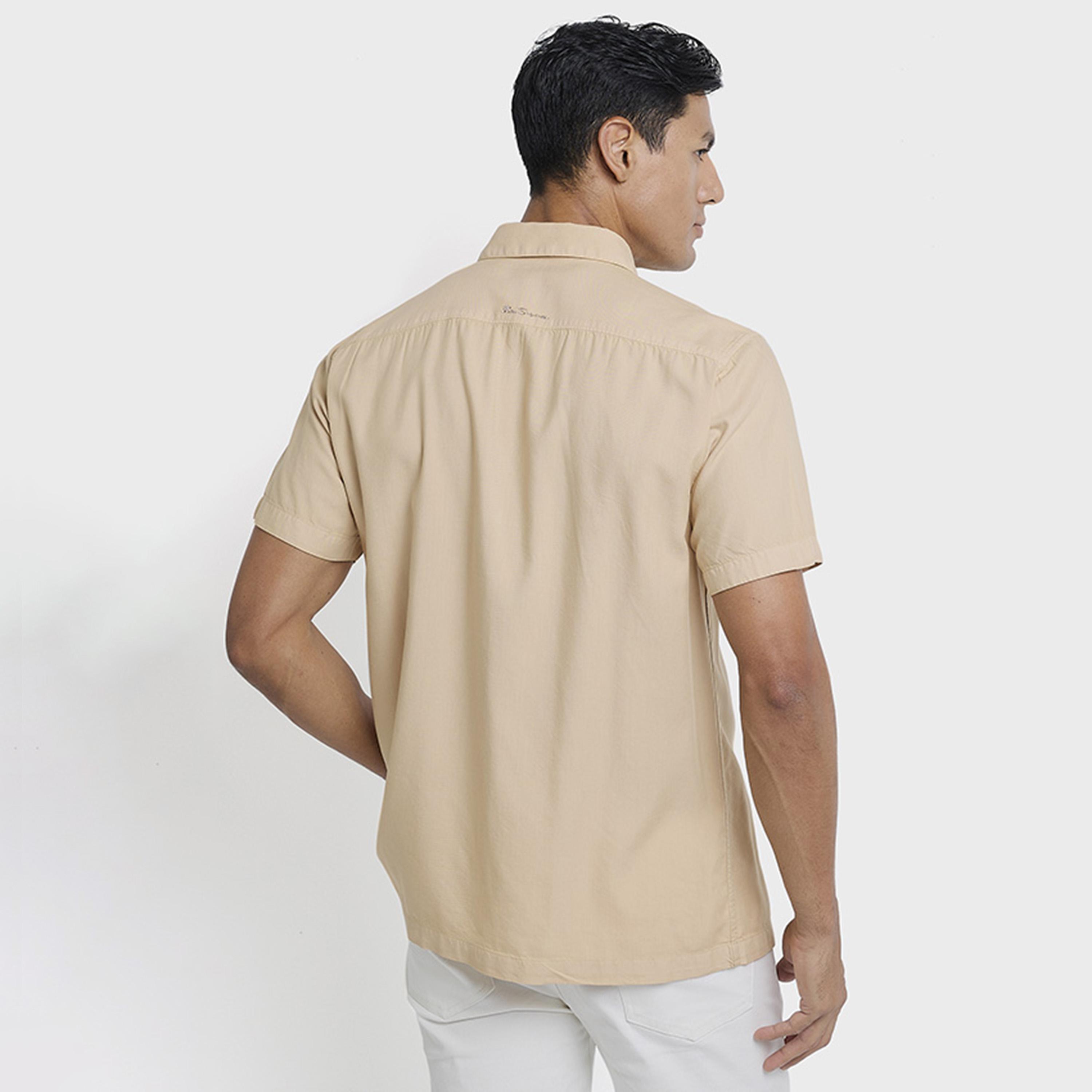 قميص رجالي بقصة عادية سادة بياقة وأكمام قصيرة من بن شيرمان-men-clothing-shirts-image-12