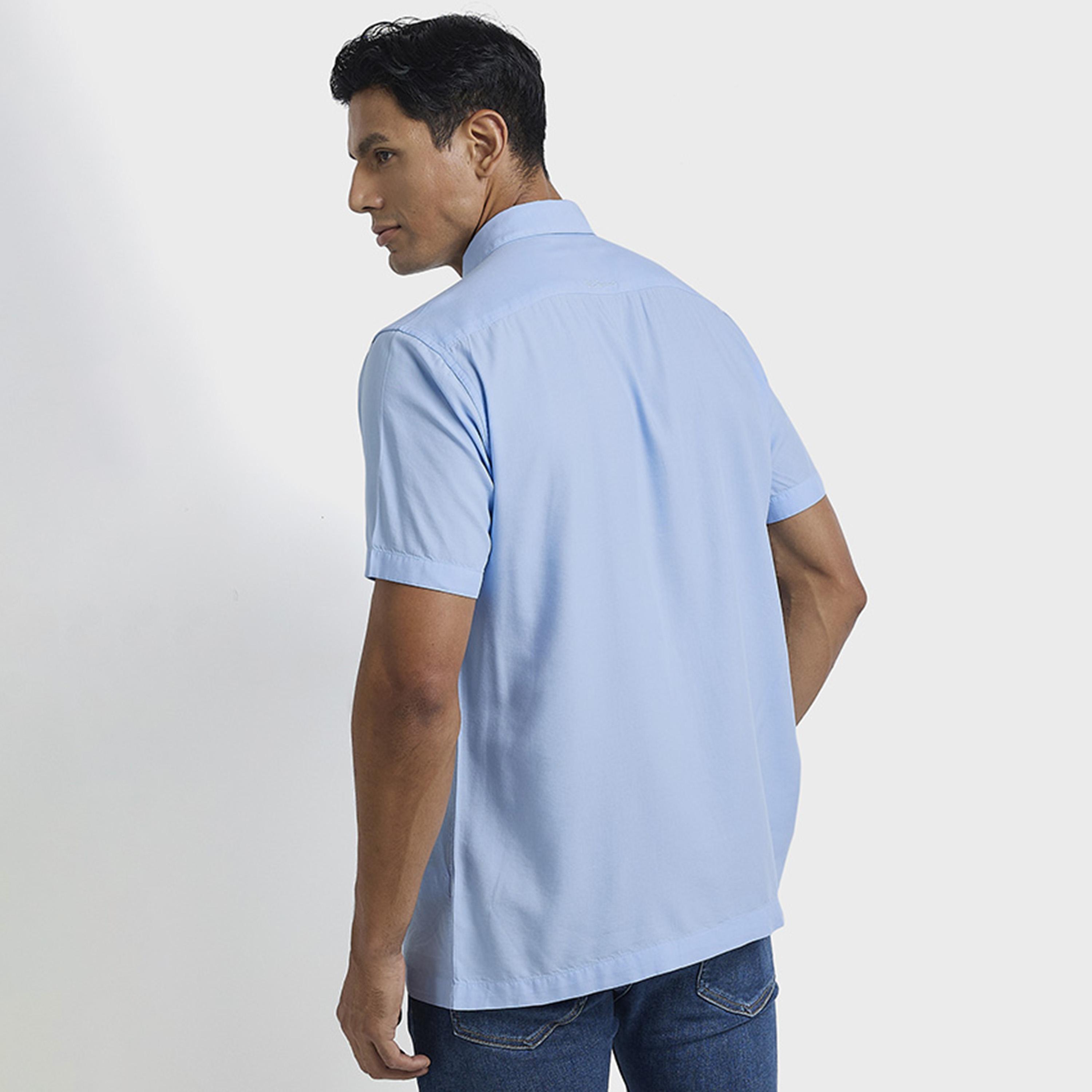 قميص رجالي بقصة عادية سادة بياقة وأكمام قصيرة من بن شيرمان-men-clothing-shirts-image-4
