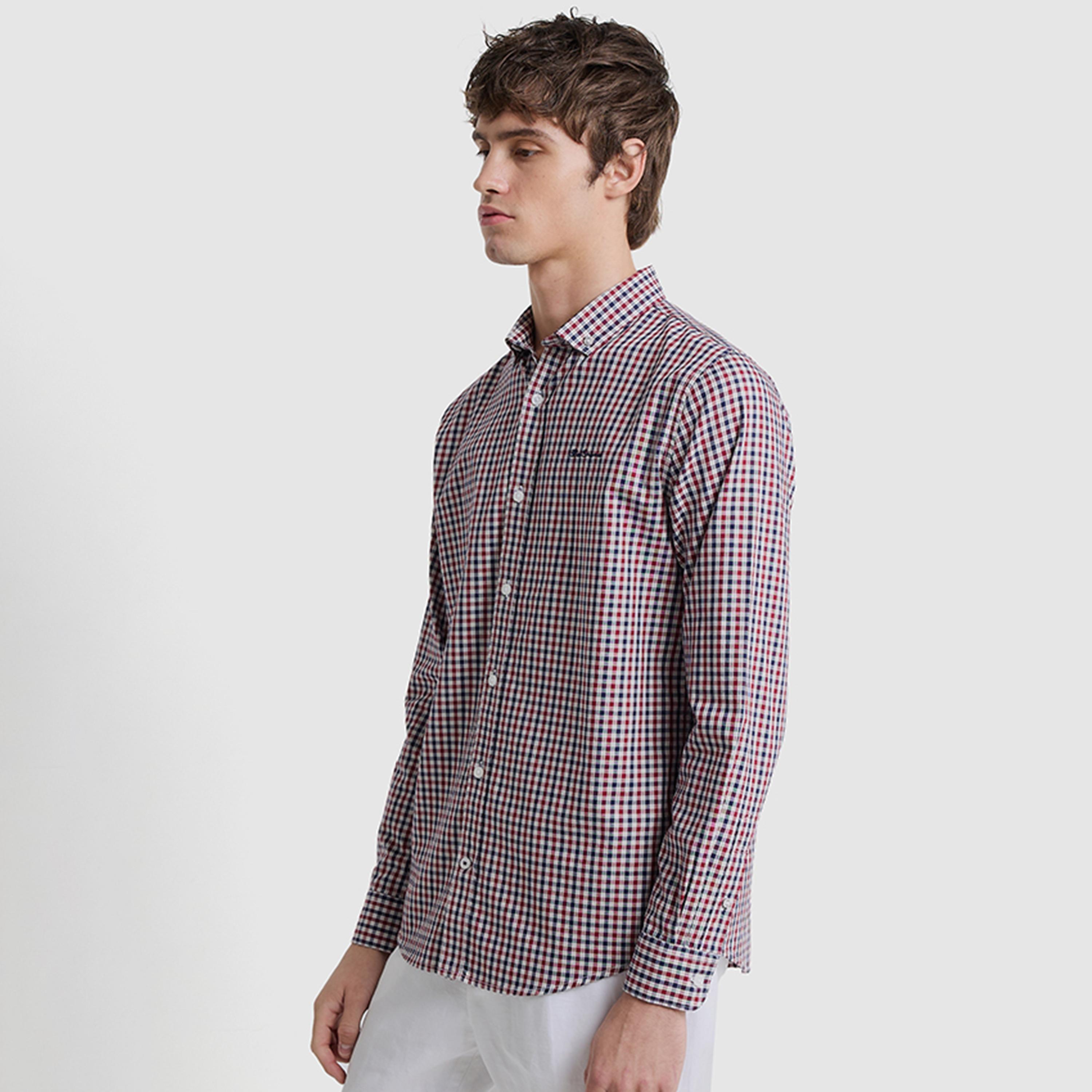 قميص رجالي بقصة عادية مربعات بأزرار وأكمام طويلة من بن شيرمان-men-clothing-shirts-image-3