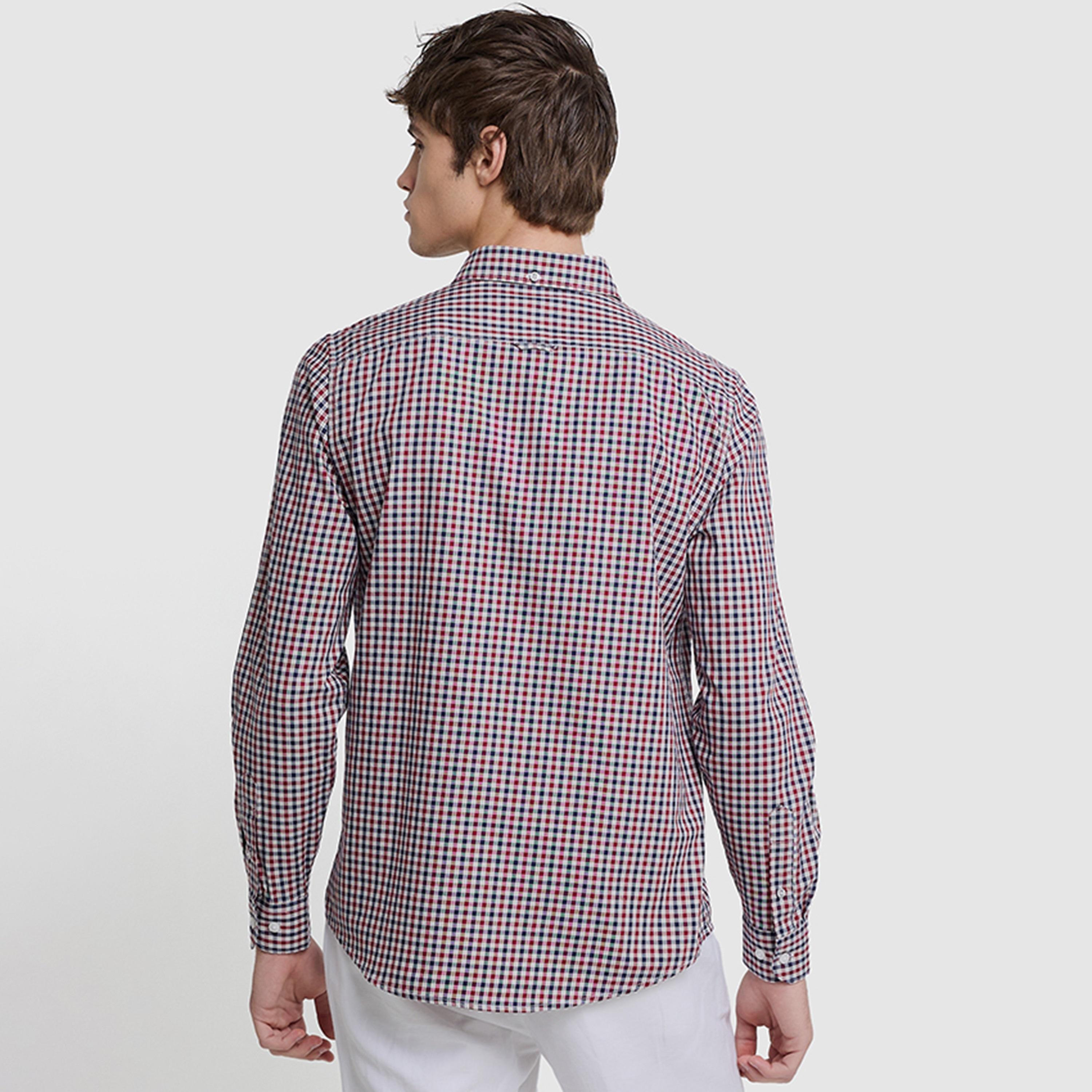 قميص رجالي بقصة عادية مربعات بأزرار وأكمام طويلة من بن شيرمان-men-clothing-shirts-image-4
