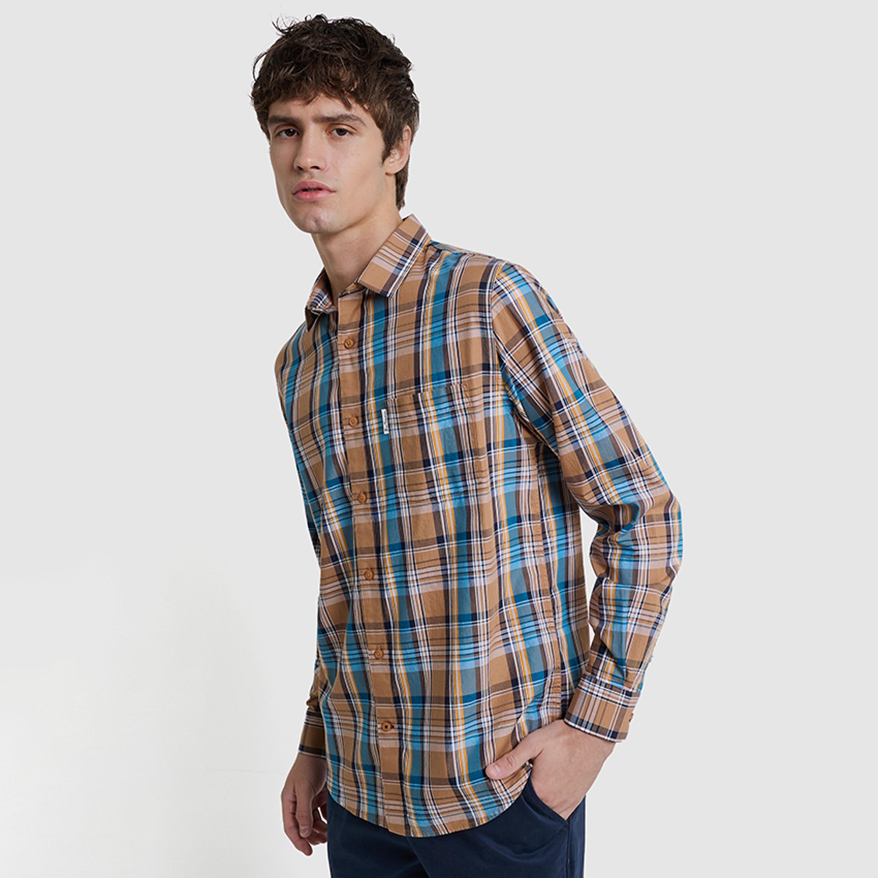BEN SHERMAN Regular Fit Checked Collared Long Sleeves Men's Shirt-men-clothing-shirts-image-3