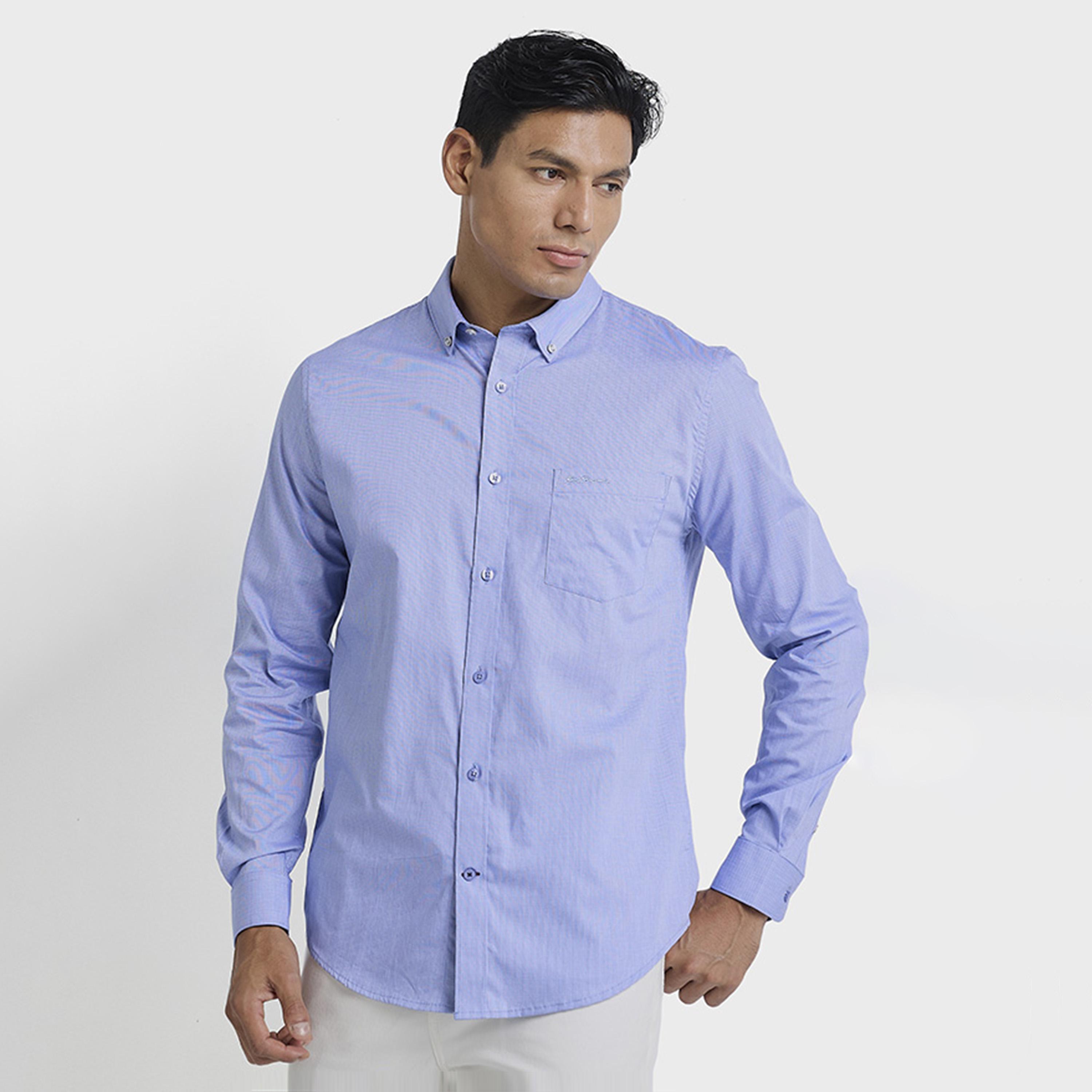 BEN SHERMAN Regular Fit Plain Button-Down Collar Long Sleeves Men's Shirt-men-clothing-shirts-image-1
