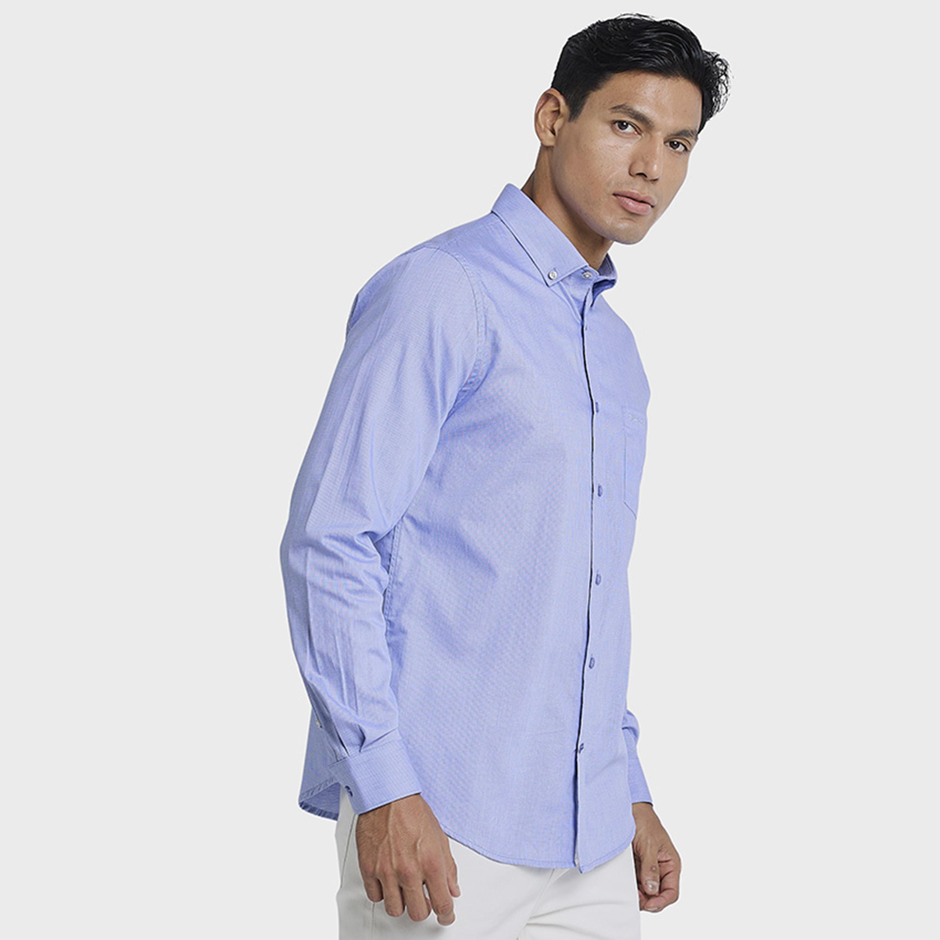 BEN SHERMAN Regular Fit Plain Button-Down Collar Long Sleeves Men's Shirt-men-clothing-shirts-image-2