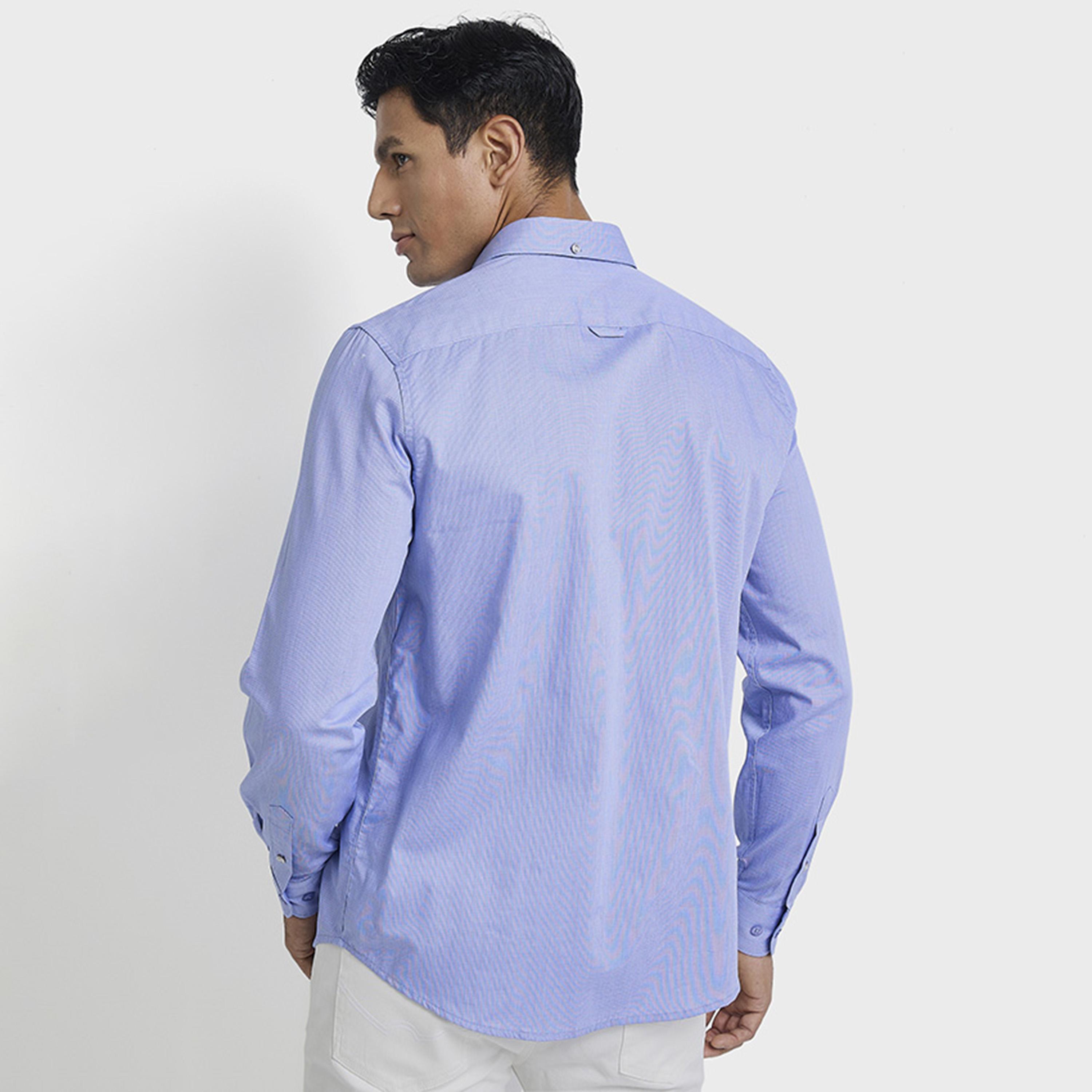 BEN SHERMAN Regular Fit Plain Button-Down Collar Long Sleeves Men's Shirt-men-clothing-shirts-image-4