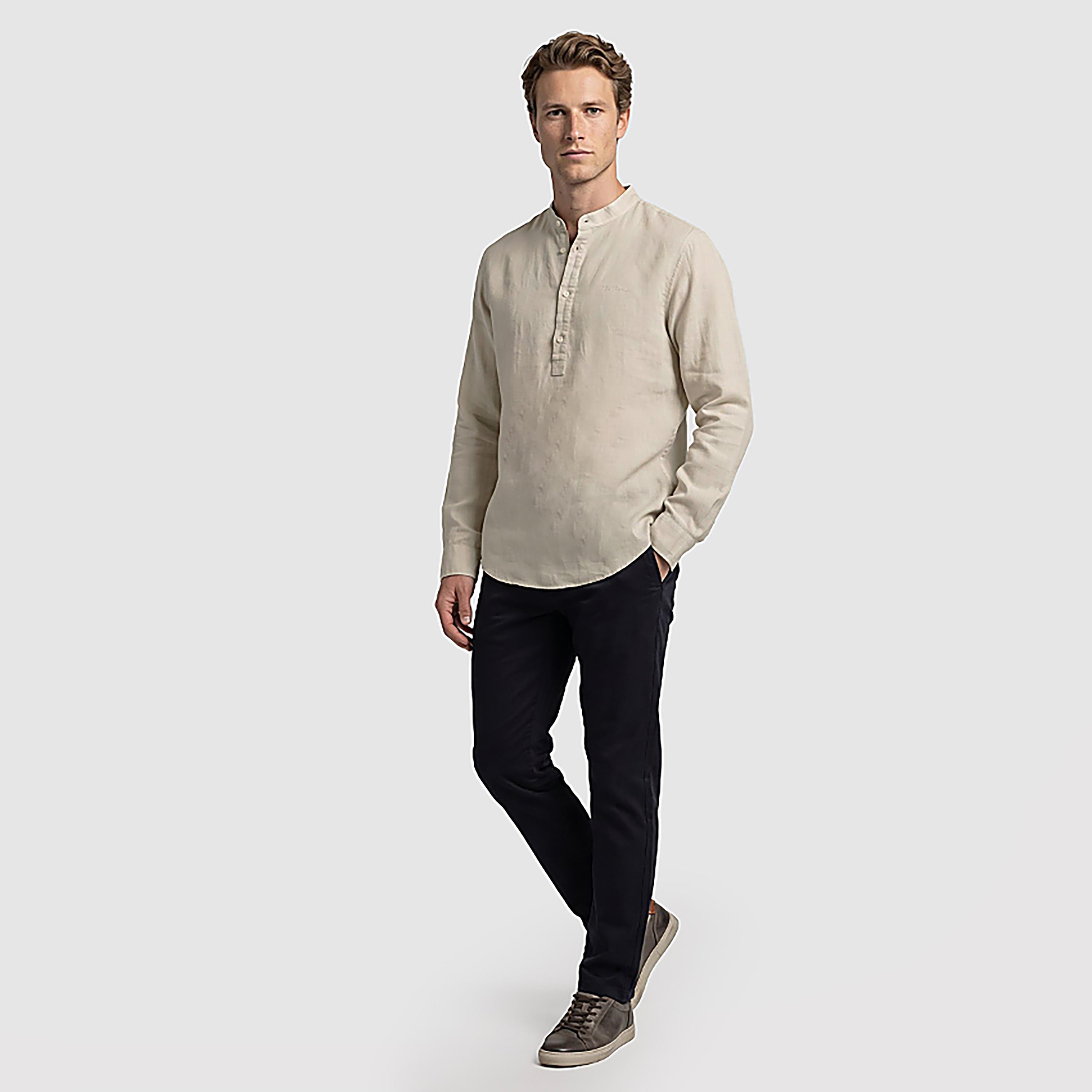 قميص رجالي سادة بقصة ريجولار فيت بياقة قصيرة وأكمام طويلة من بن شيرمان-men-clothing-shirts-image-5