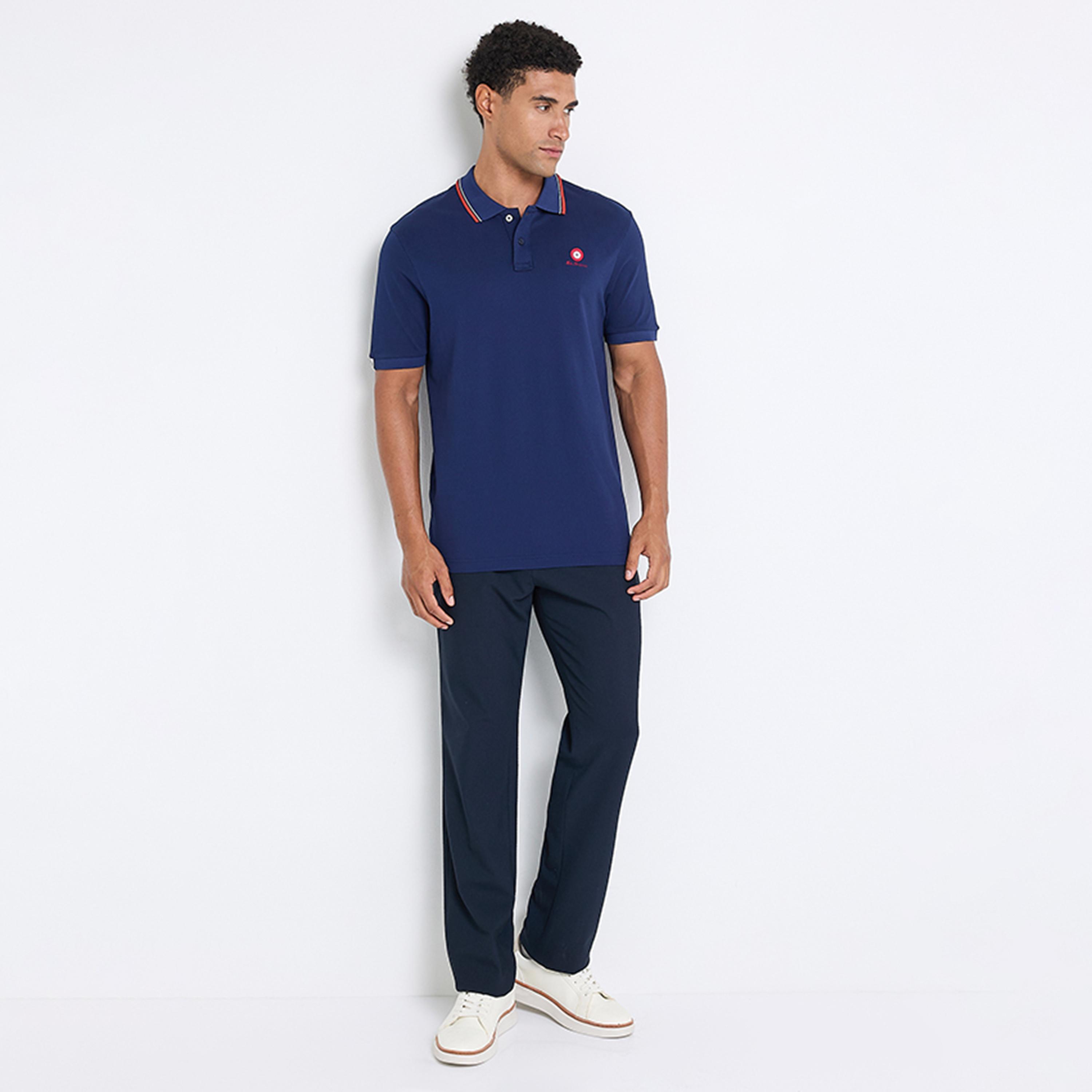 BEN SHERMAN Plain Mid-Rise Hook & Zip Fly Men's Trousers-men-clothing-bottoms-trousersandchinos-trousers-image-2