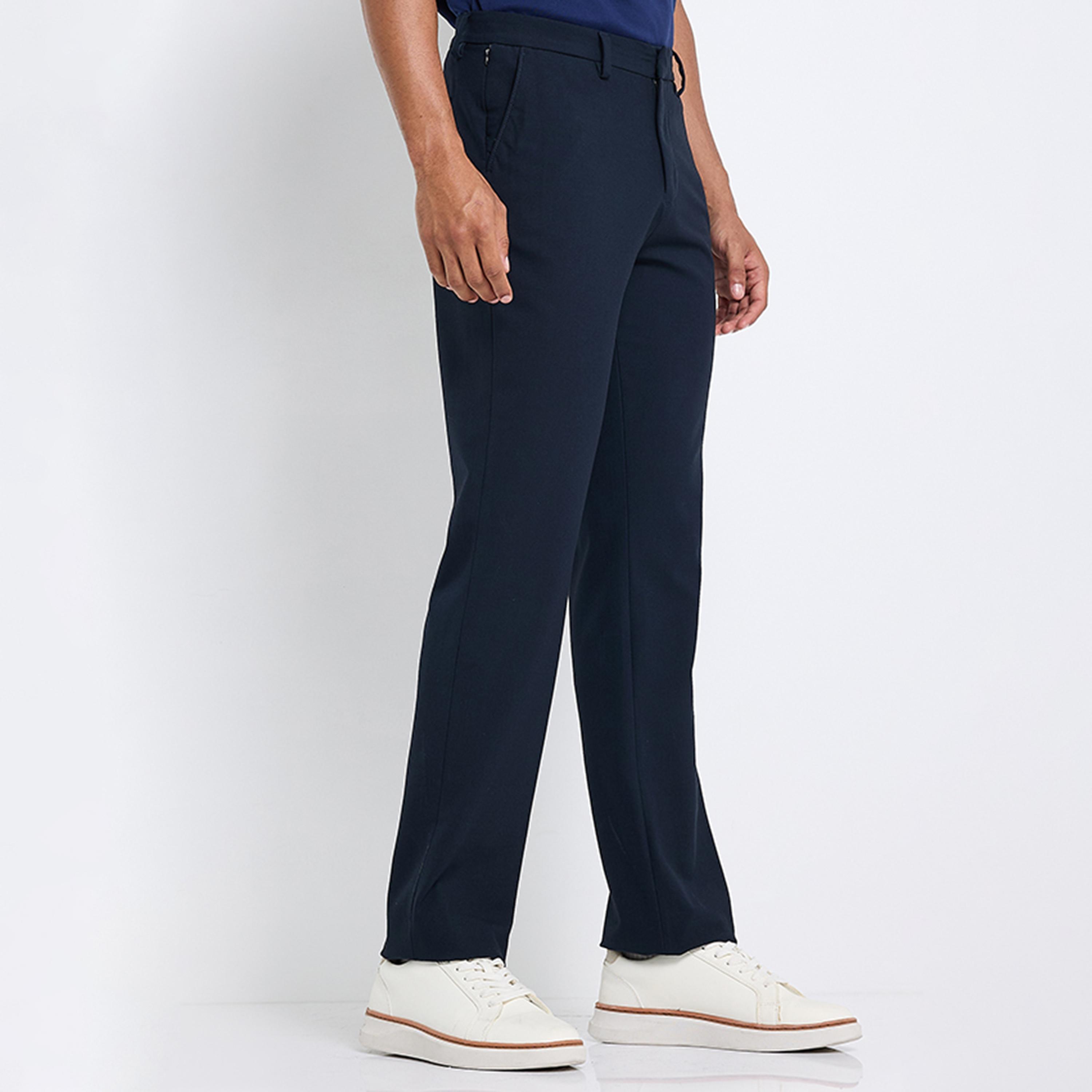 BEN SHERMAN Plain Mid-Rise Hook & Zip Fly Men's Trousers-men-clothing-bottoms-trousersandchinos-trousers-image-3
