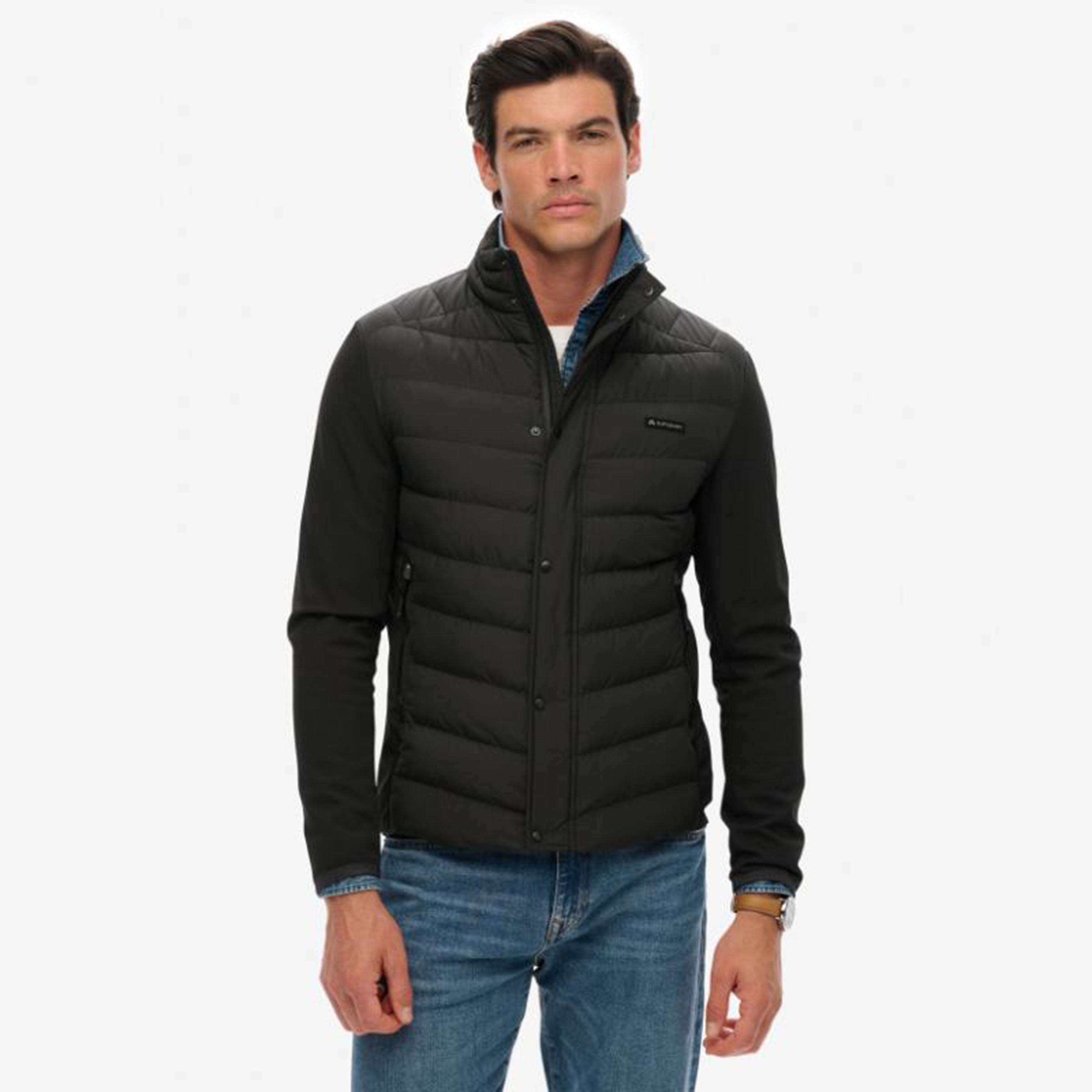 جاكيت رجالي مبطن سادة بأكمام طويلة وبياقة عالية من سوبر دراي-men-clothing-jacketsandblazers-jackets-image-1