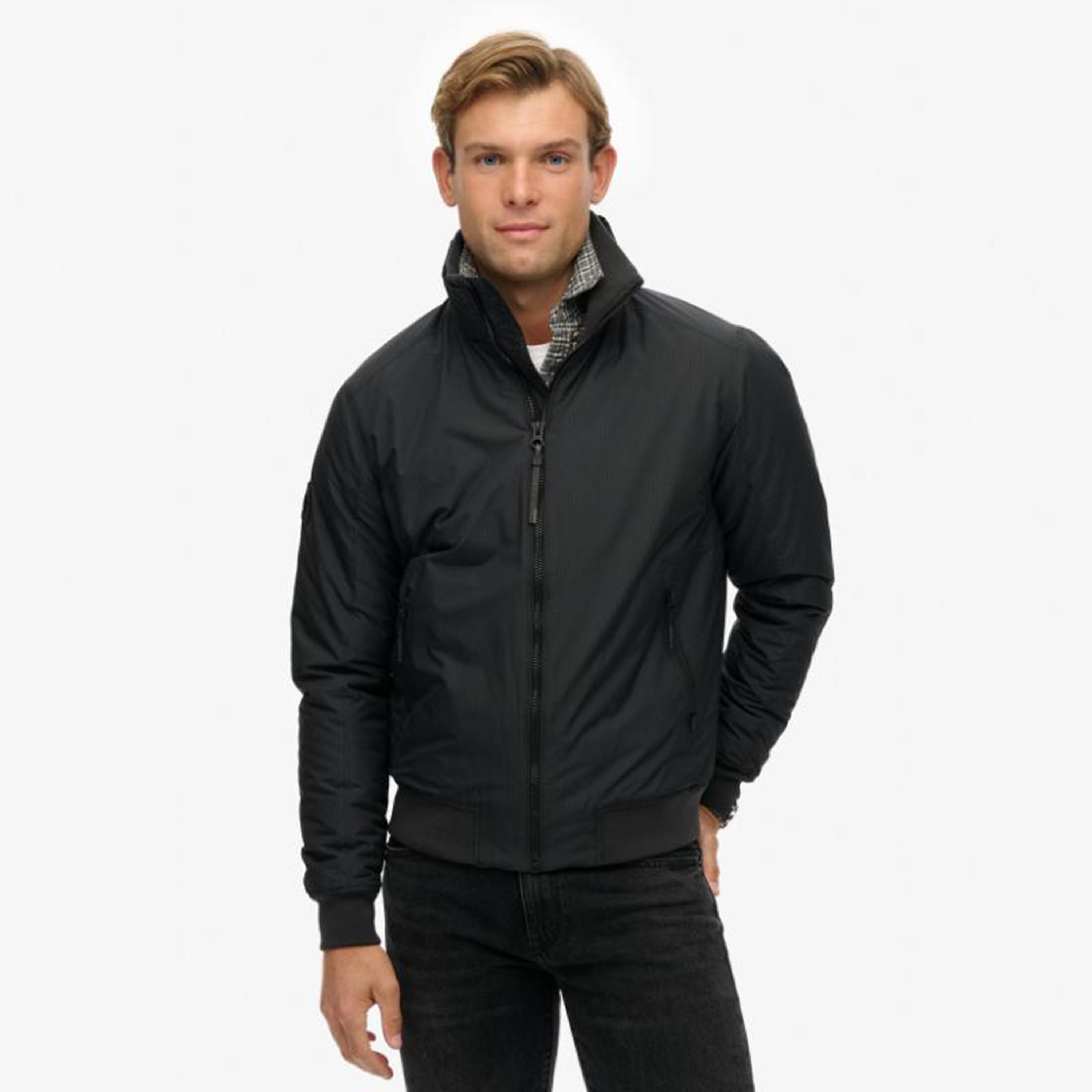 Superdry Plain High Neck Long Sleeves Men's Harrington Jacket-men-clothing-jacketsandblazers-jackets-image-1