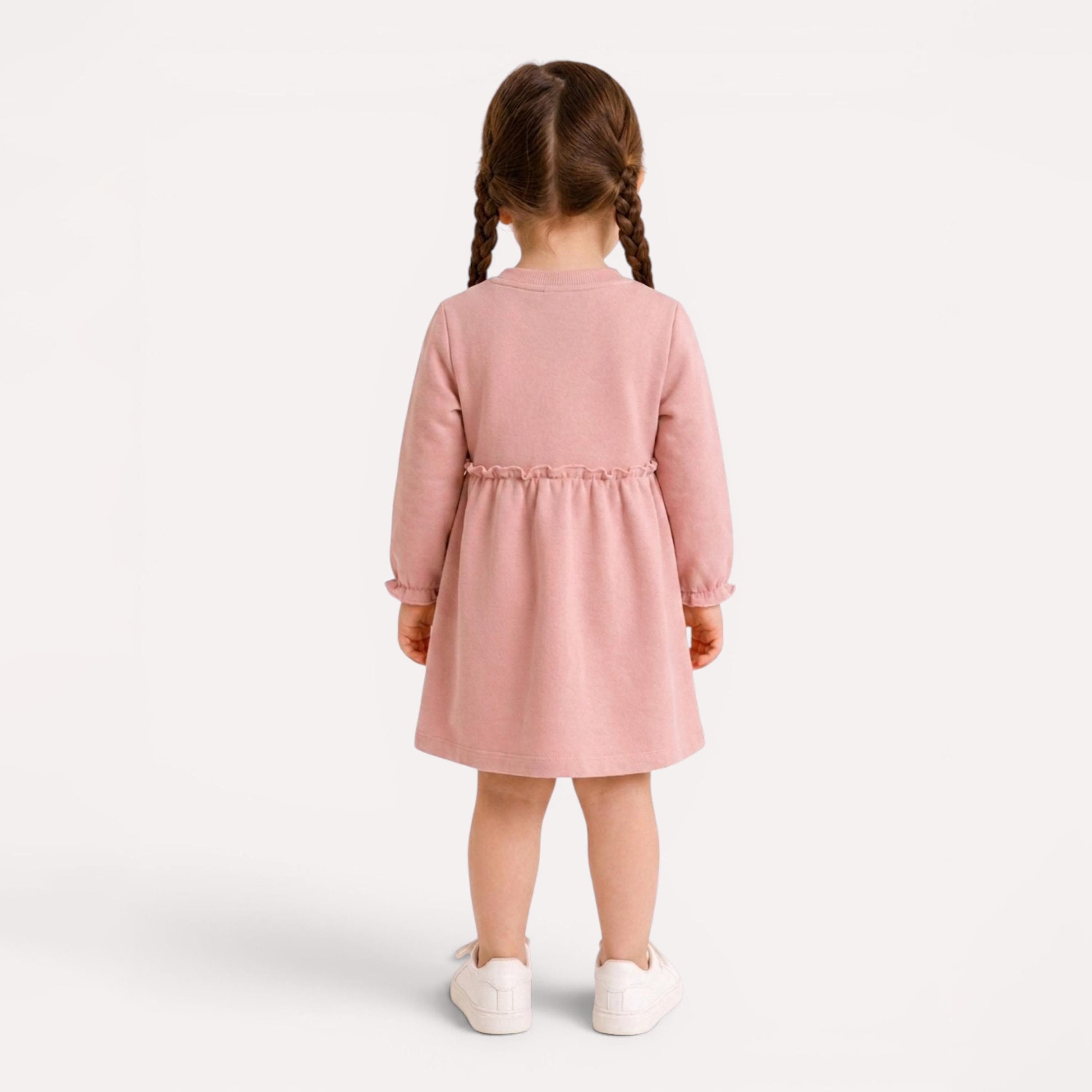 فستان بأكمام طويلة وخصر مزين بكشكشة من ديركجي-baby-girls-clothing-dressesandjumpsuits-image-3